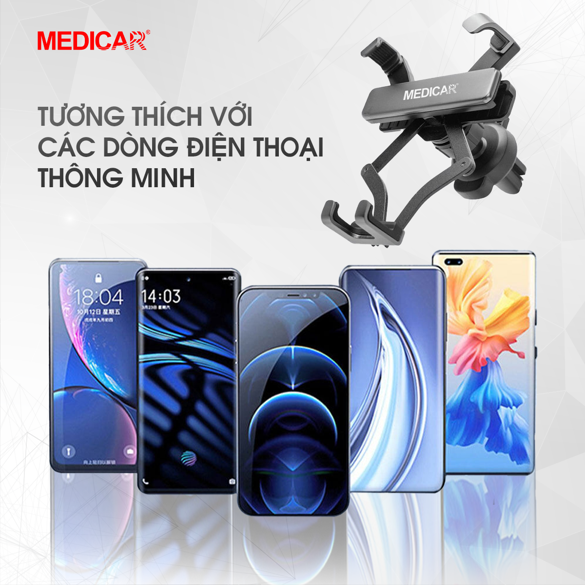 Giá đỡ điện thoại chống rung ô tô MEDICAR V1 hợp kim nhôm cao cấp