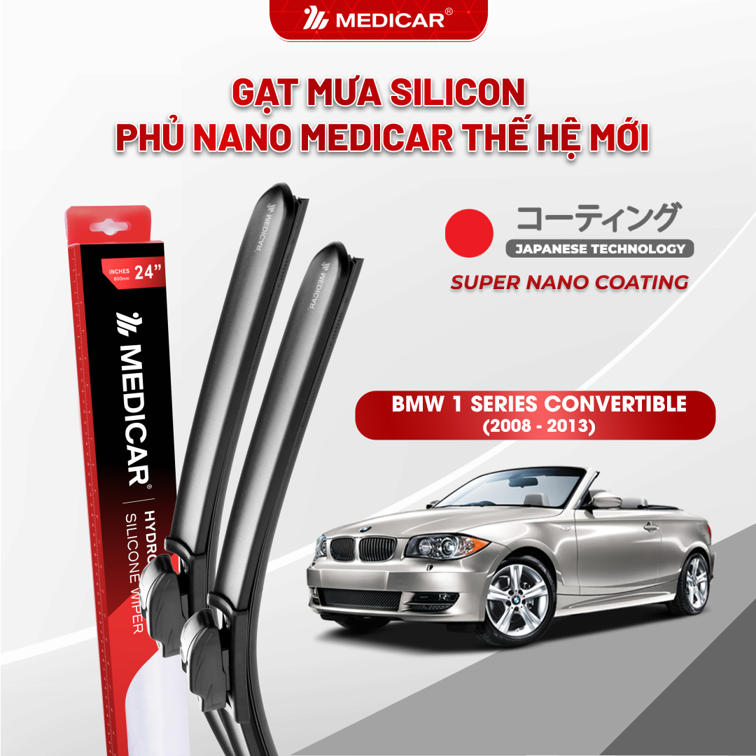 Gạt mưa ô tô Medicar silicon phủ Nano cho xe BMW 1 Series