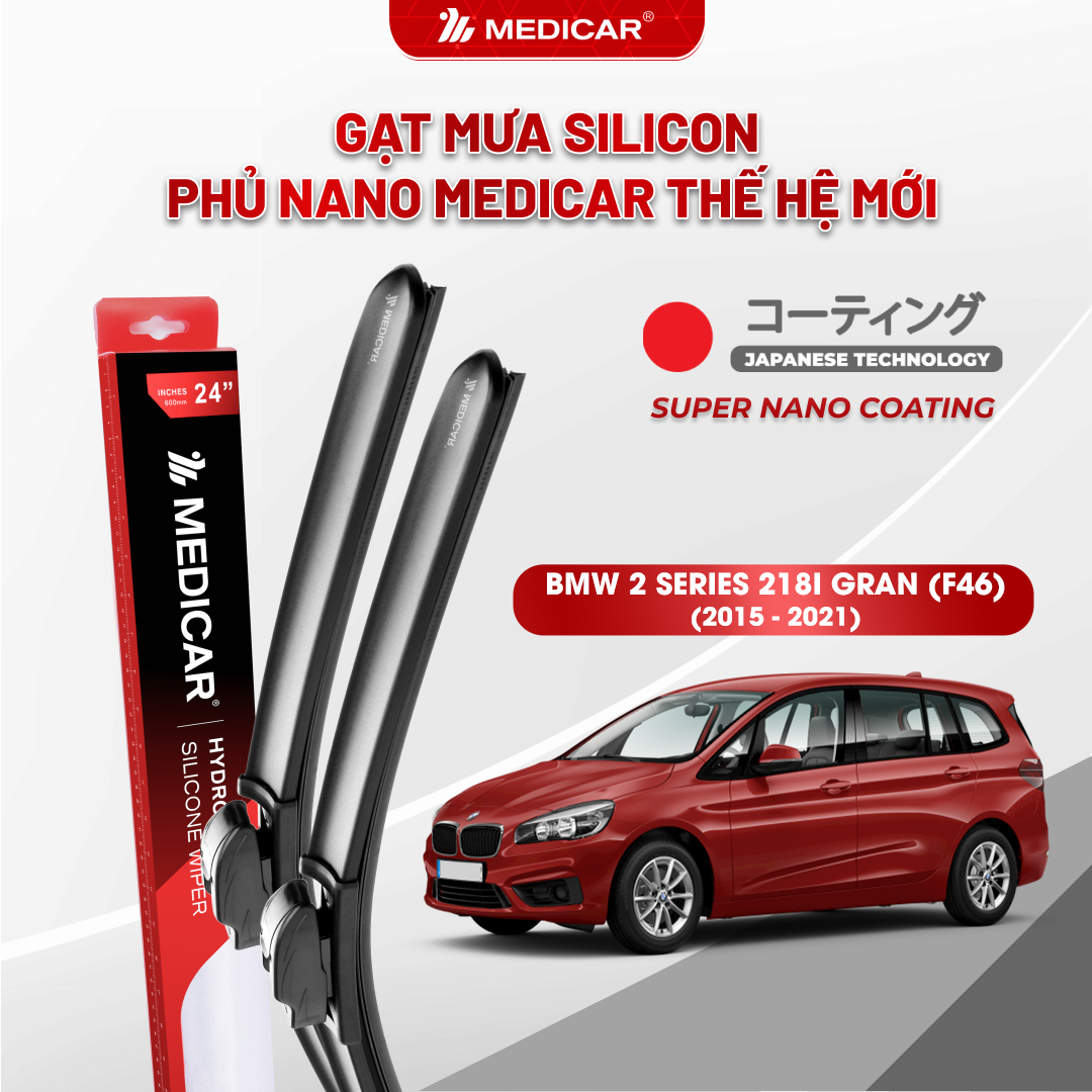 Gạt mưa ô tô Medicar silicon phủ Nano cho xe BMW 2 SERIES 218i GRAN (F46)