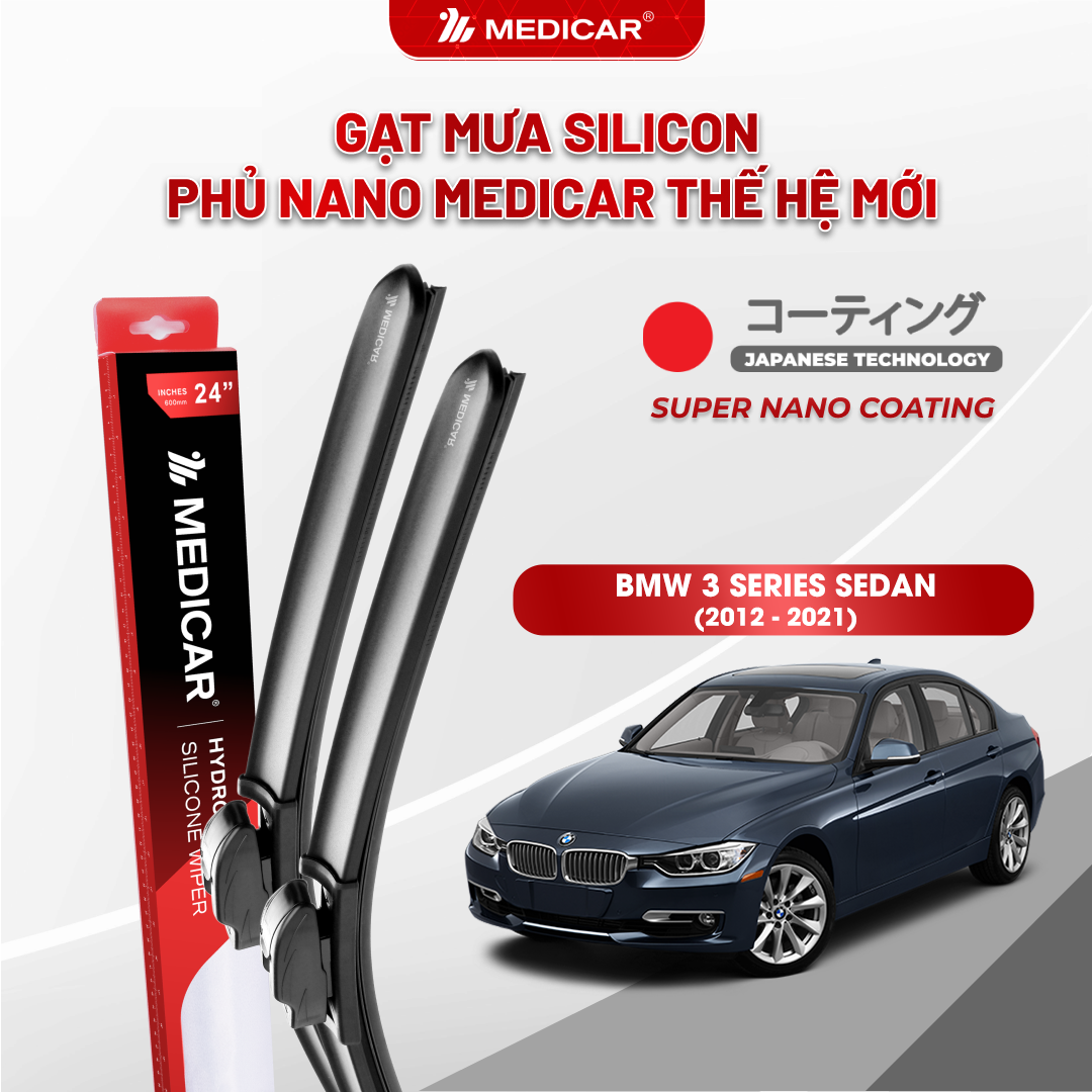 Gạt mưa ô tô Medicar silicon phủ Nano cho xe BMW 3 Series