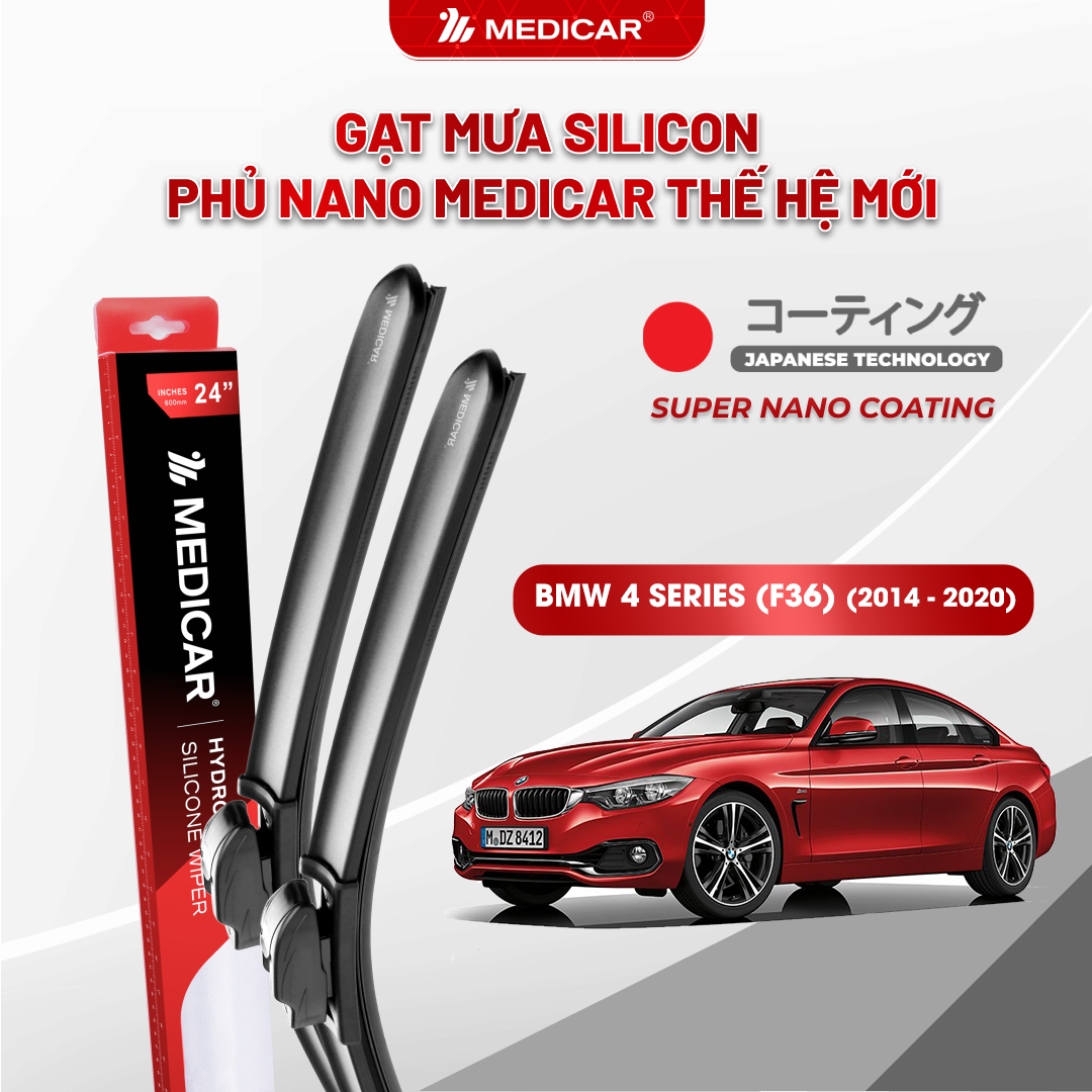 Gạt mưa ô tô Medicar silicon phủ Nano cho xe BMW 4 Series (F36)