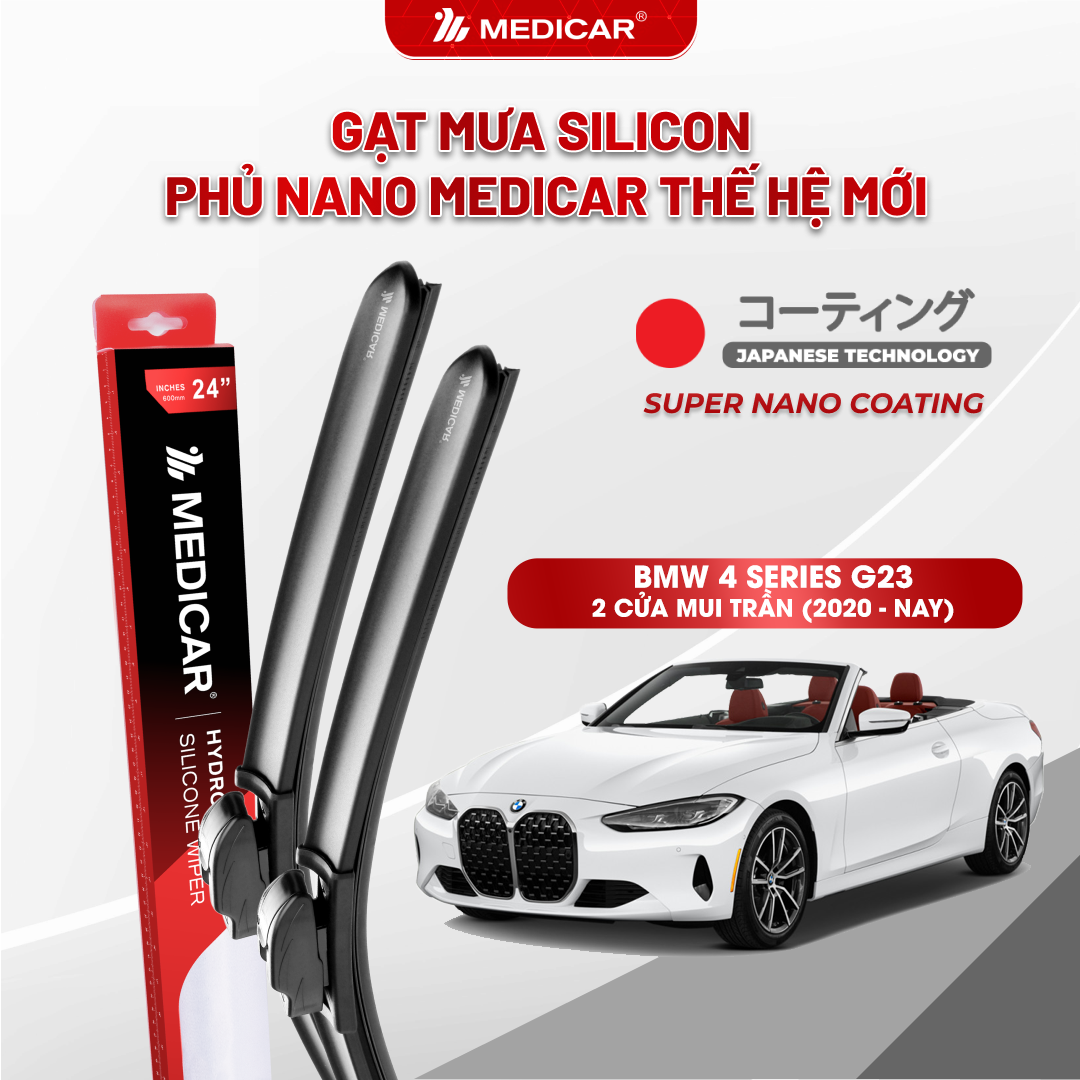 Gạt mưa ô tô Medicar silicon phủ Nano cho xe BMW 4 Series G23