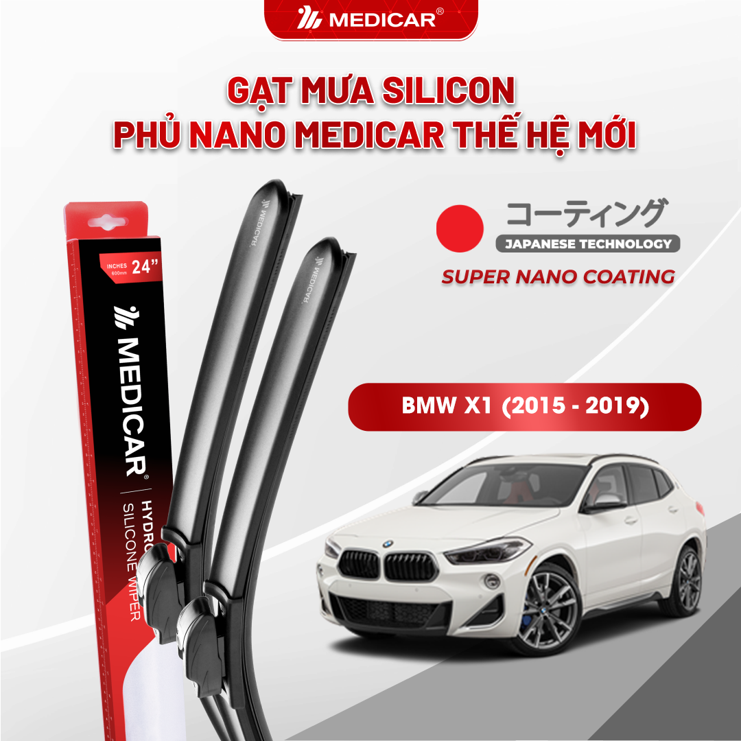 Gạt mưa ô tô Medicar silicon phủ Nano cho xe BMW X1