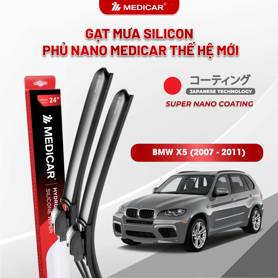 Gạt mưa ô tô Medicar silicon phủ Nano cho xe BMW X5