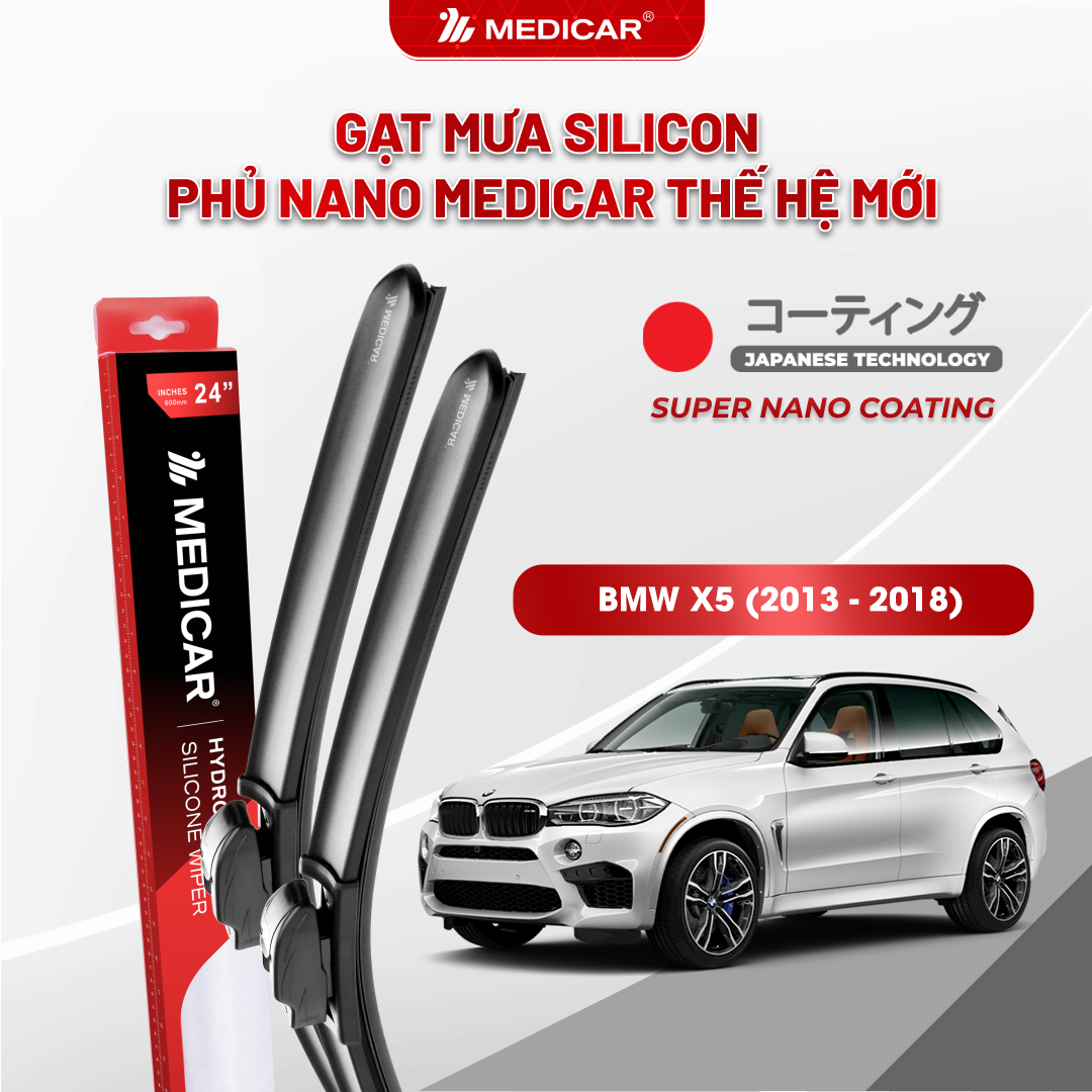 Gạt mưa ô tô Medicar silicon phủ Nano cho xe BMW X5