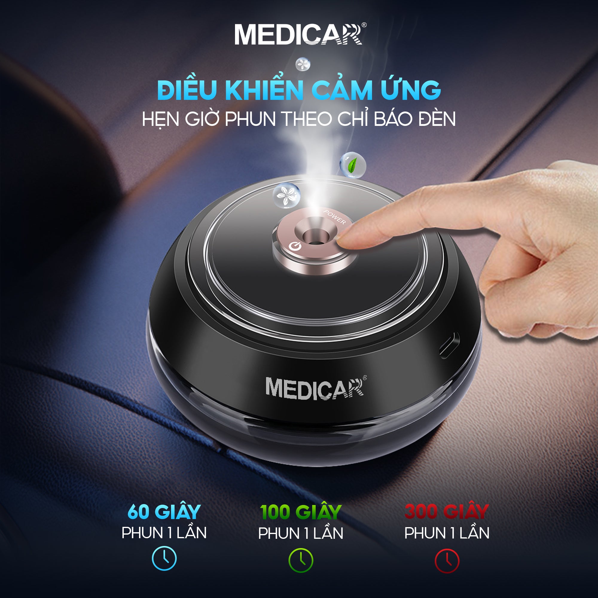 Máy xông tinh dầu ô tô gắn taplo Medicar