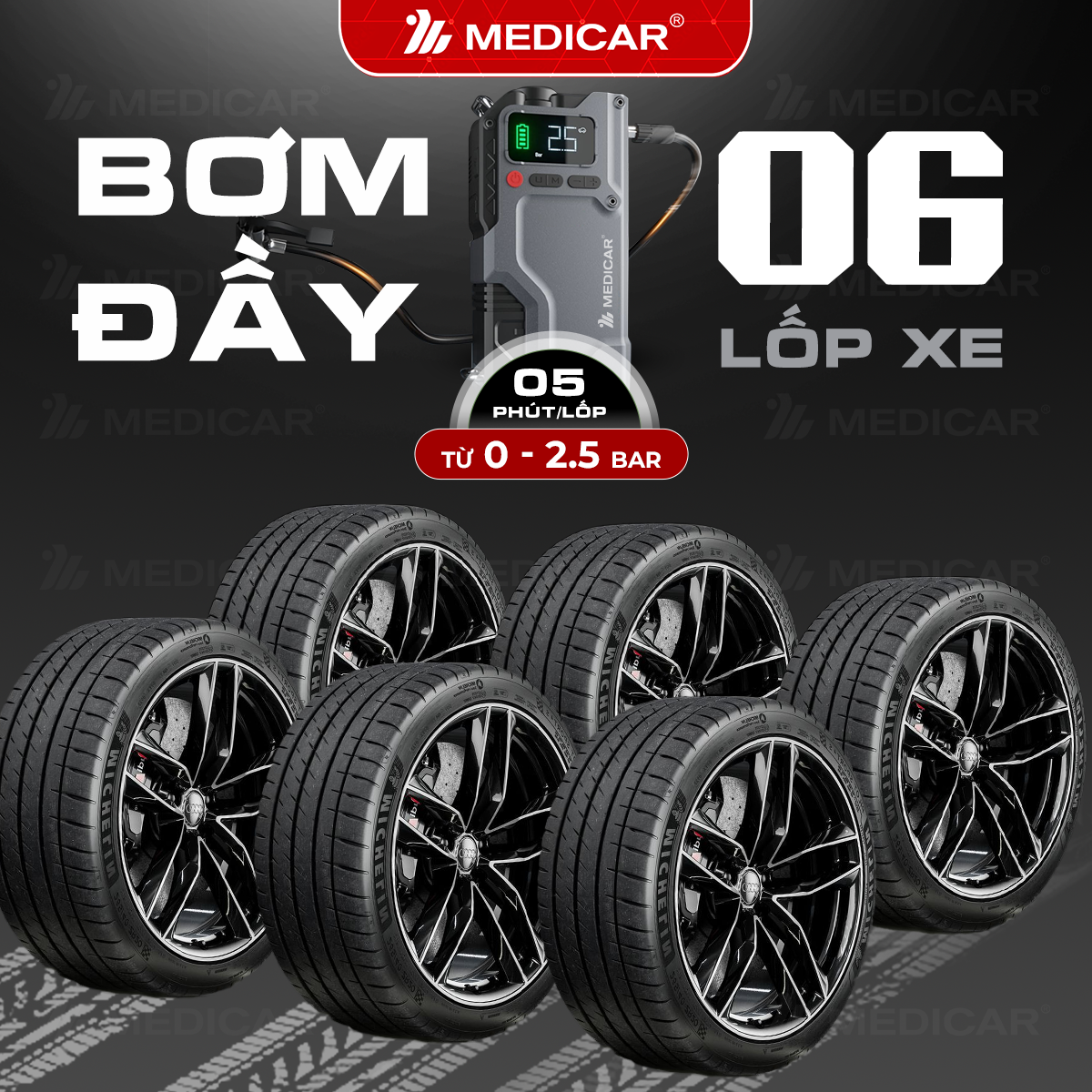 [NEW] Bơm lốp kích bình PRO V3 14.000mAh