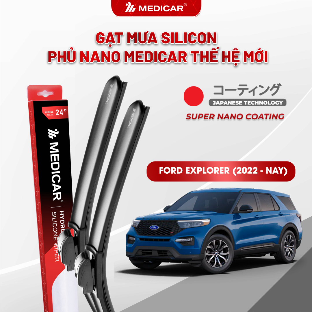 Gạt mưa ô tô Medicar silicon phủ Nano cho xe FORD EXPLORER