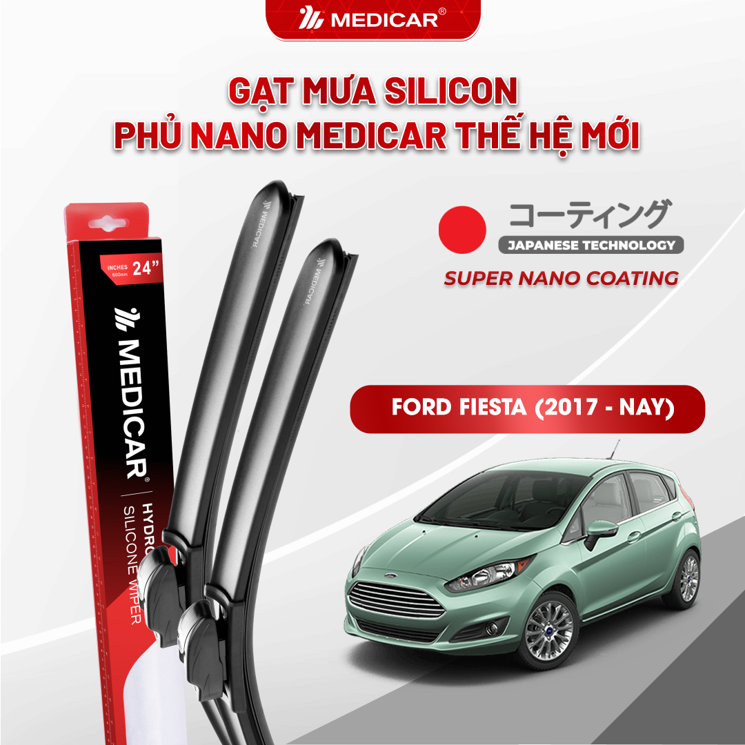 Gạt mưa ô tô Medicar silicon phủ Nano cho xe FORD FIESTA