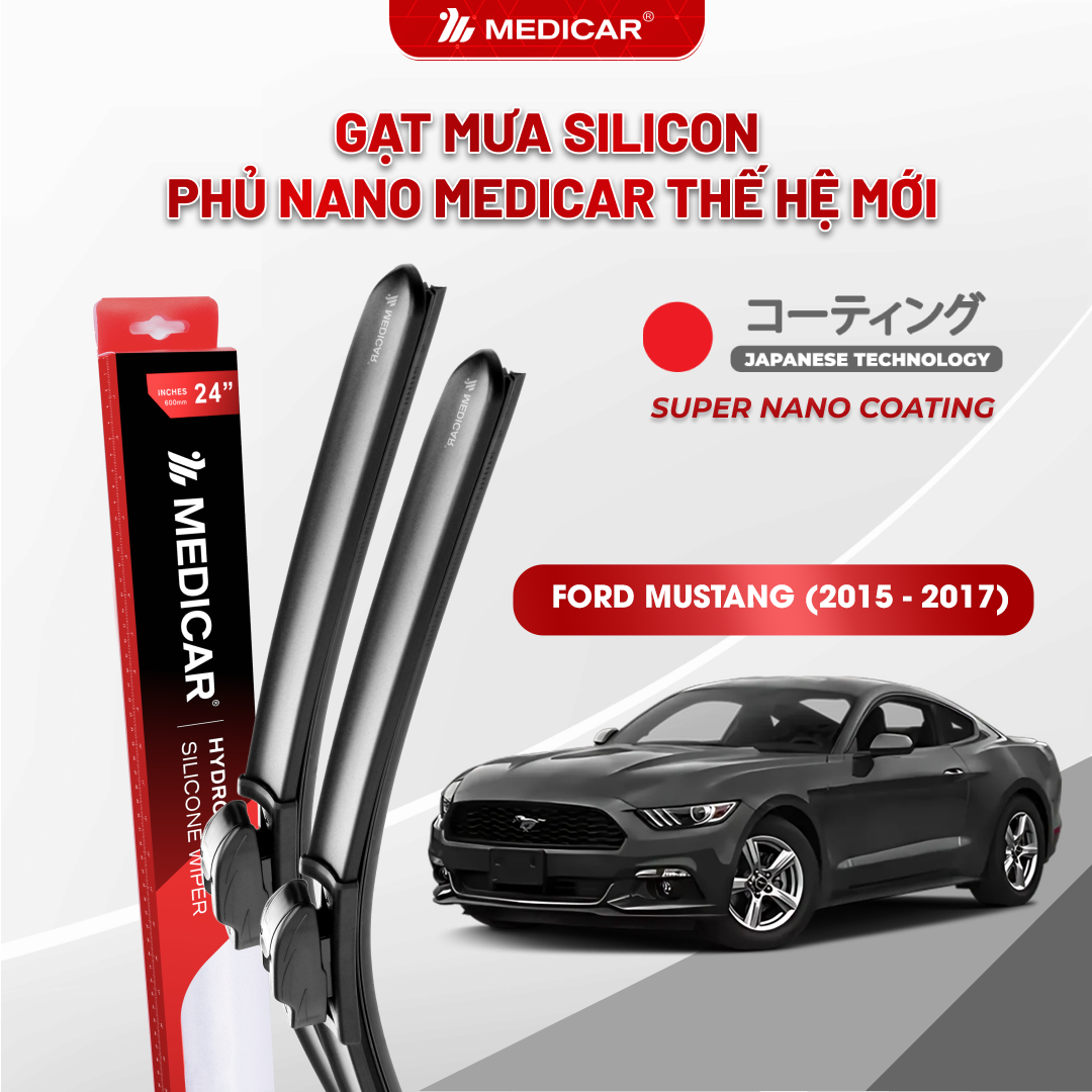 Gạt mưa ô tô Medicar silicon phủ Nano cho xe Ford Mustang