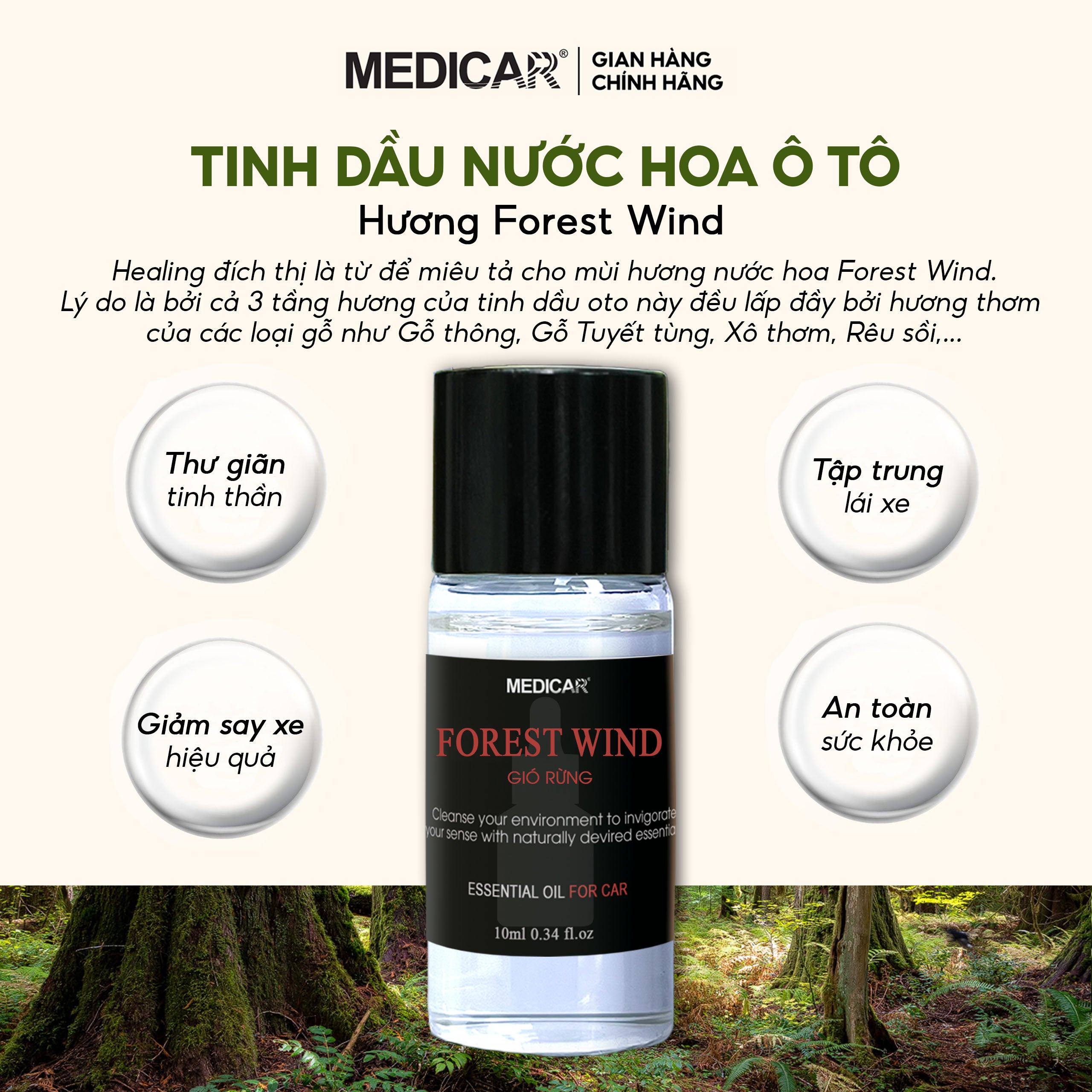 Tinh dầu ô tô FOREST WIND 10ml