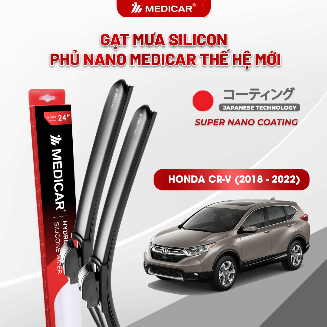 Gạt mưa ô tô Medicar silicon phủ Nano cho xe Honda CR-V