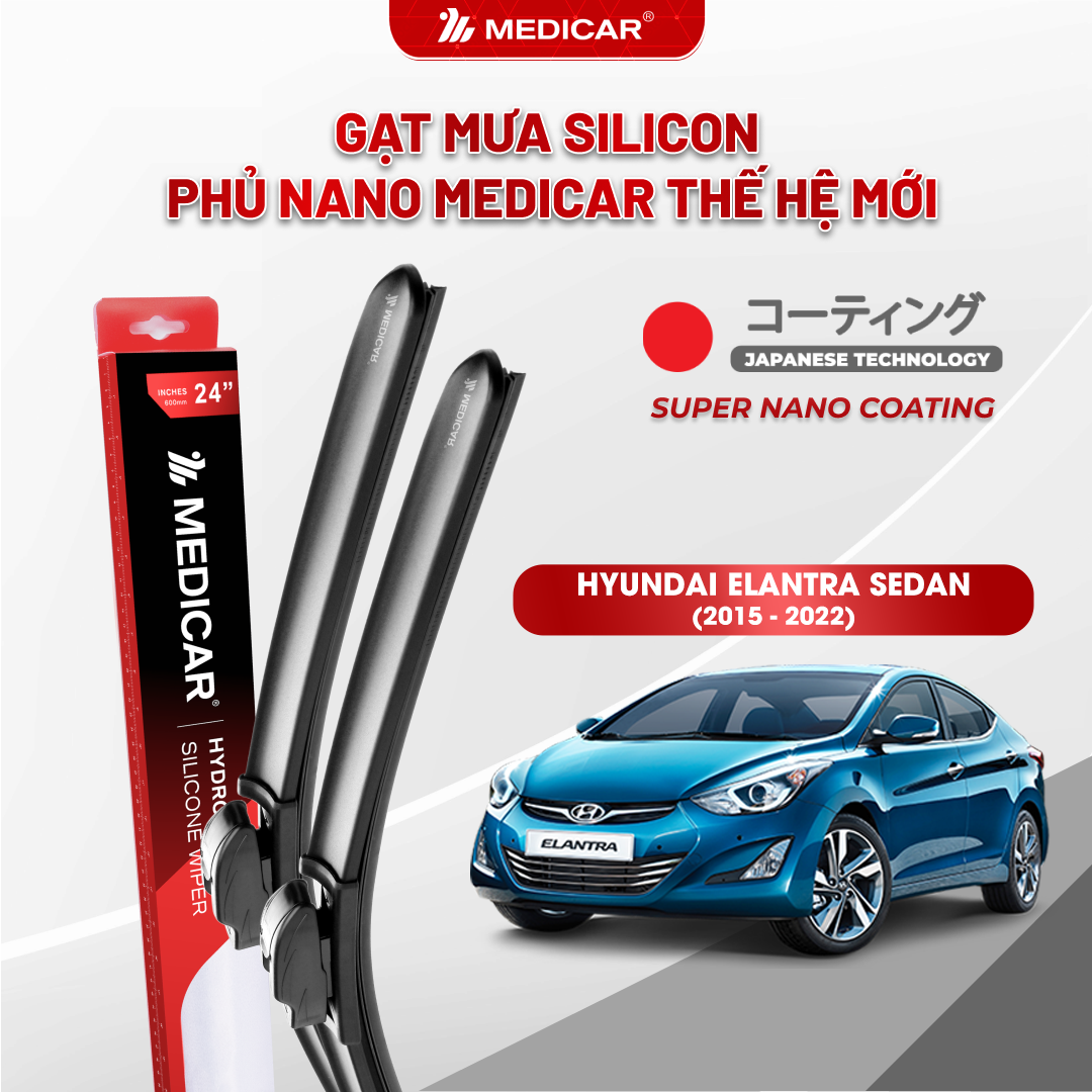 Gạt mưa ô tô Medicar silicon phủ Nano cho xe Hyundai Elantra