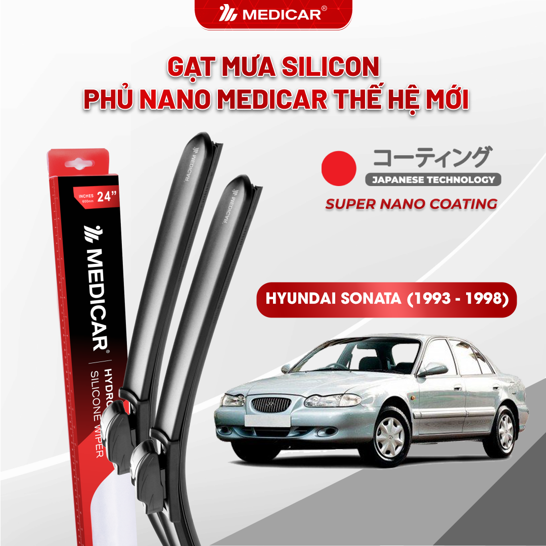 Gạt mưa ô tô Medicar silicon phủ Nano cho xe Hyundai Sonata