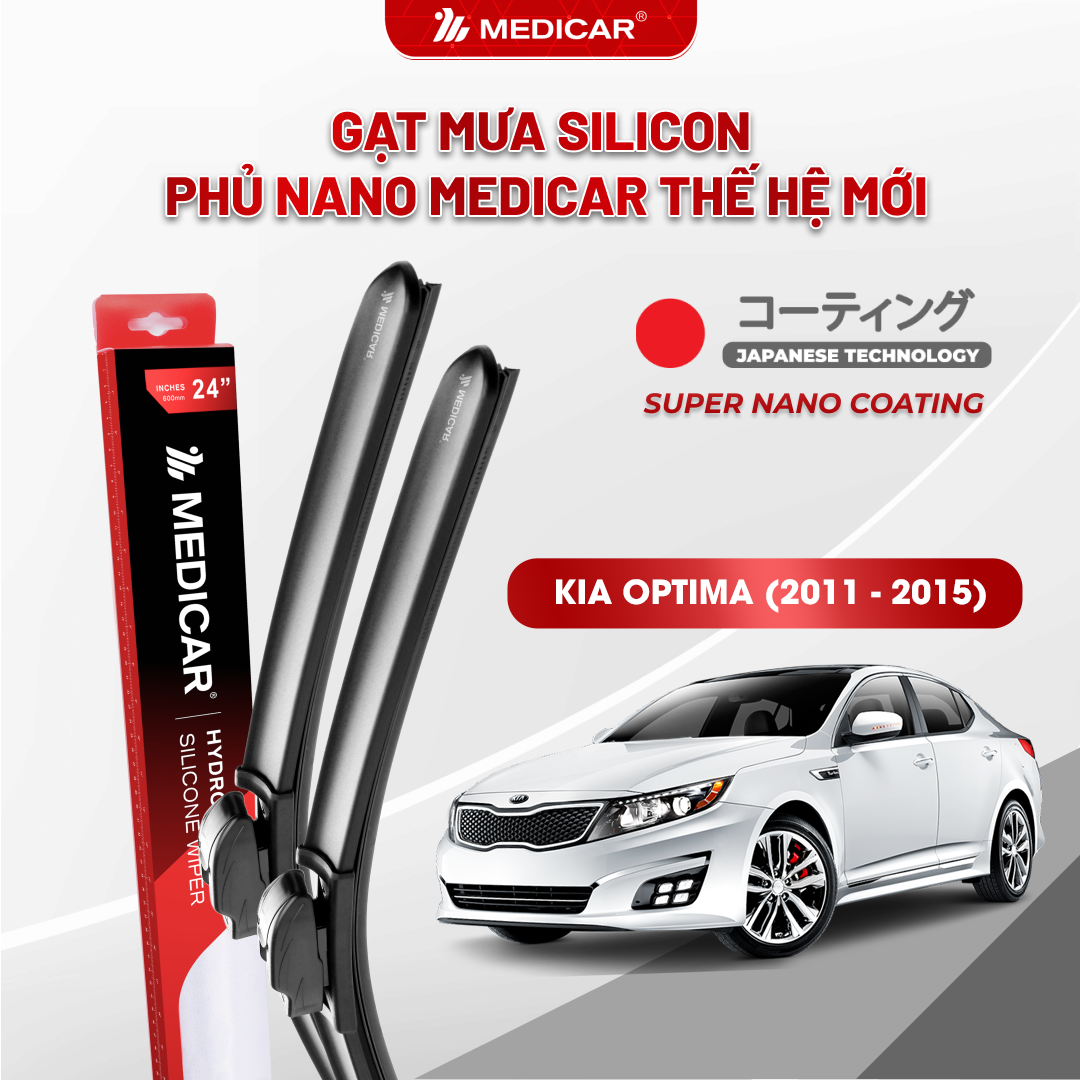 Gạt mưa ô tô Medicar silicon phủ Nano cho xe Kia Optima