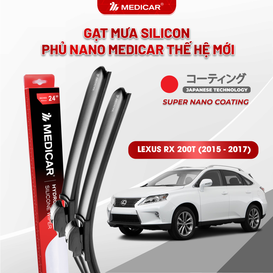 Gạt mưa ô tô Medicar silicon phủ Nano cho xe Lexus RX