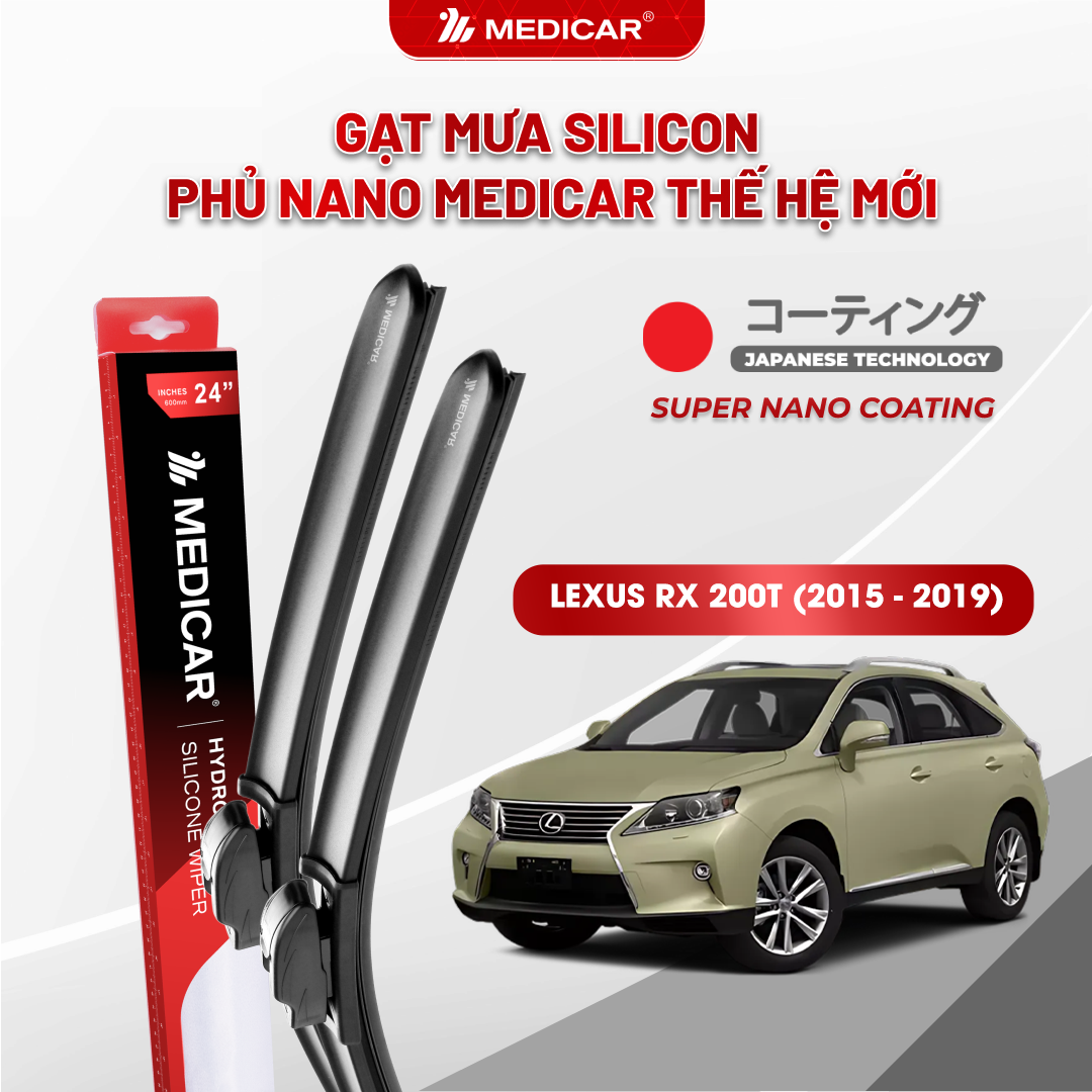 Gạt mưa ô tô Medicar silicon phủ Nano cho xe Lexus RX