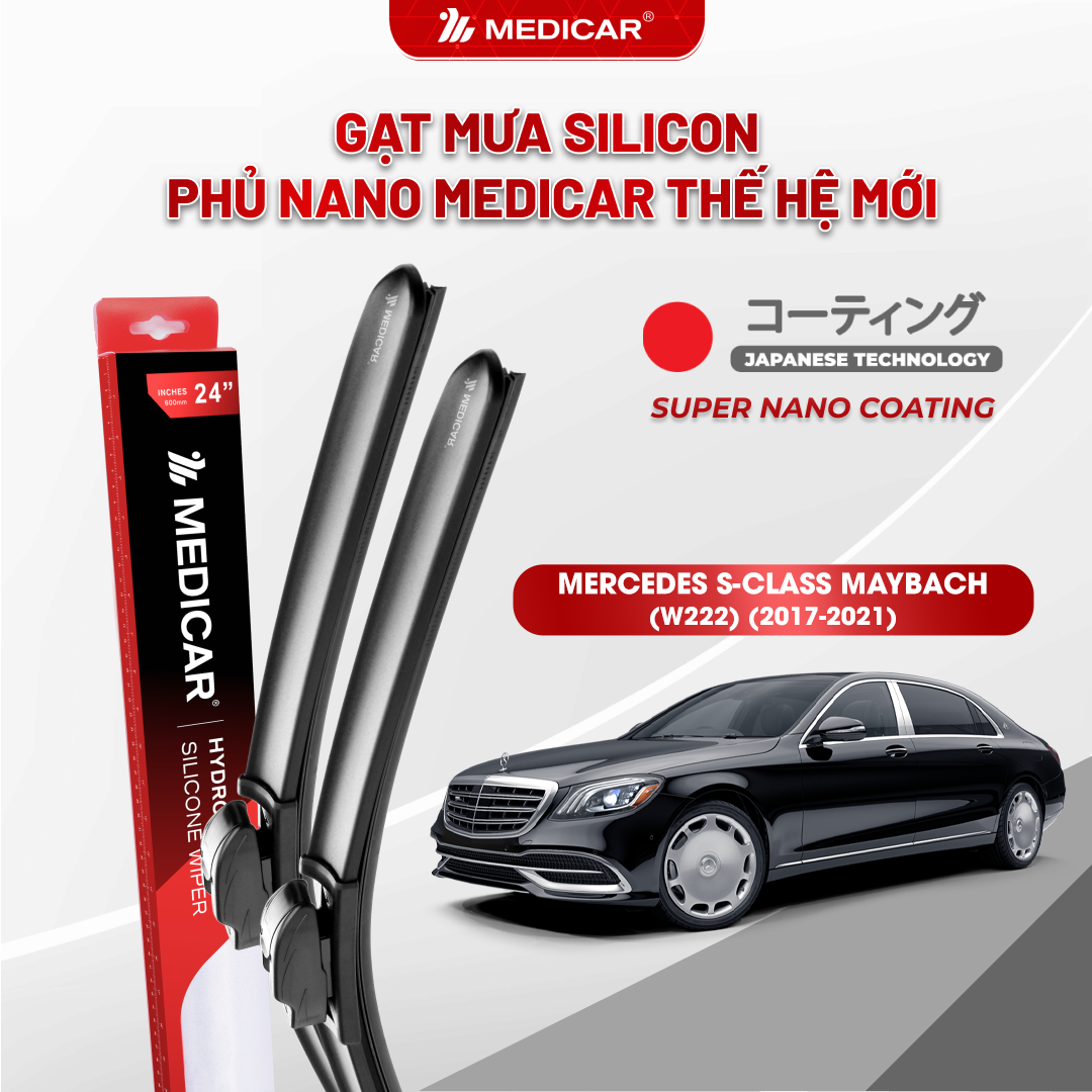 Gạt mưa ô tô Medicar silicon phủ Nano cho xe MERCEDES S-Class (W222)