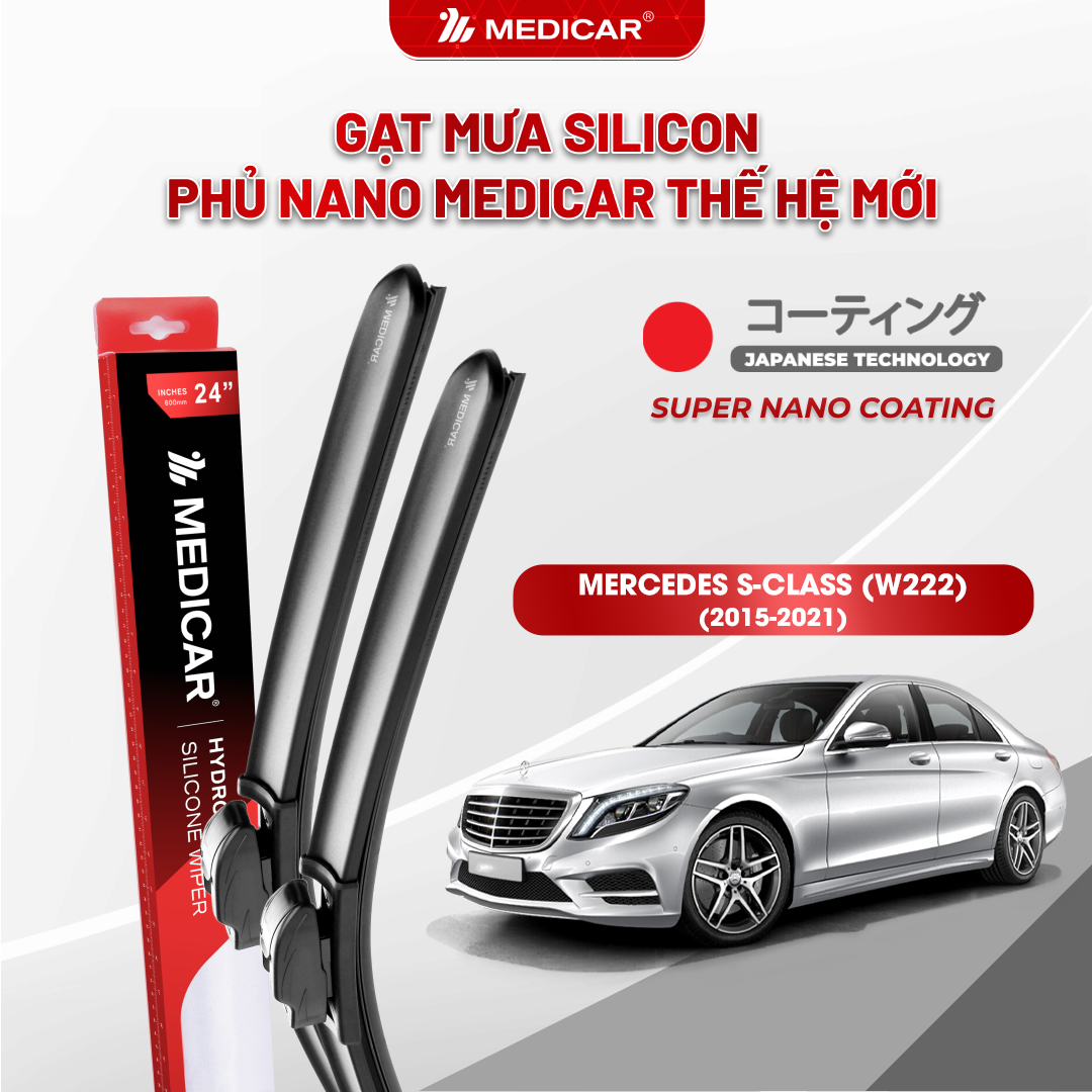 Gạt mưa ô tô Medicar silicon phủ Nano cho xe MERCEDES S-Class (W222)