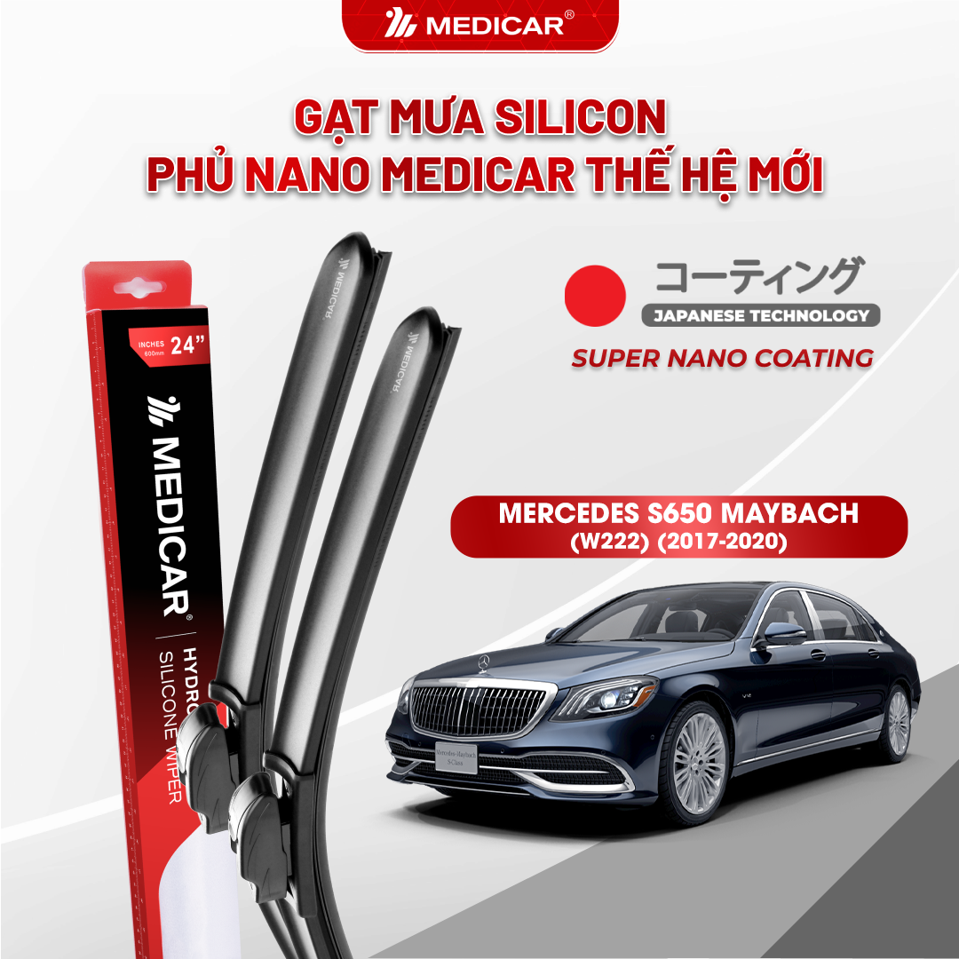 Gạt mưa ô tô Medicar silicon phủ Nano cho xe MERCEDES S-CLASS MAYBACH (W222)