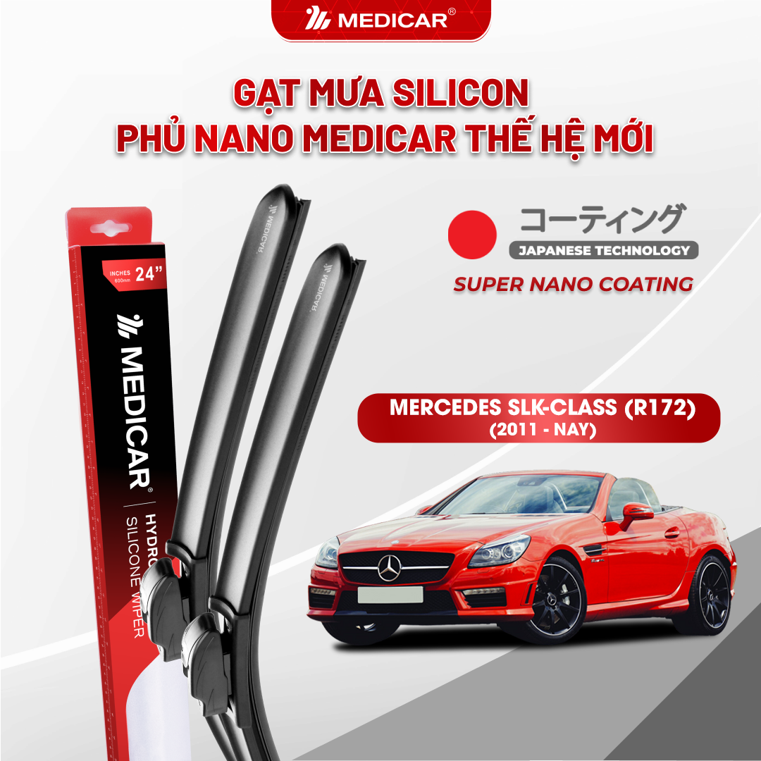 Gạt mưa ô tô Medicar silicon phủ Nano cho xe MERCEDES SLK-CLASS (R172)