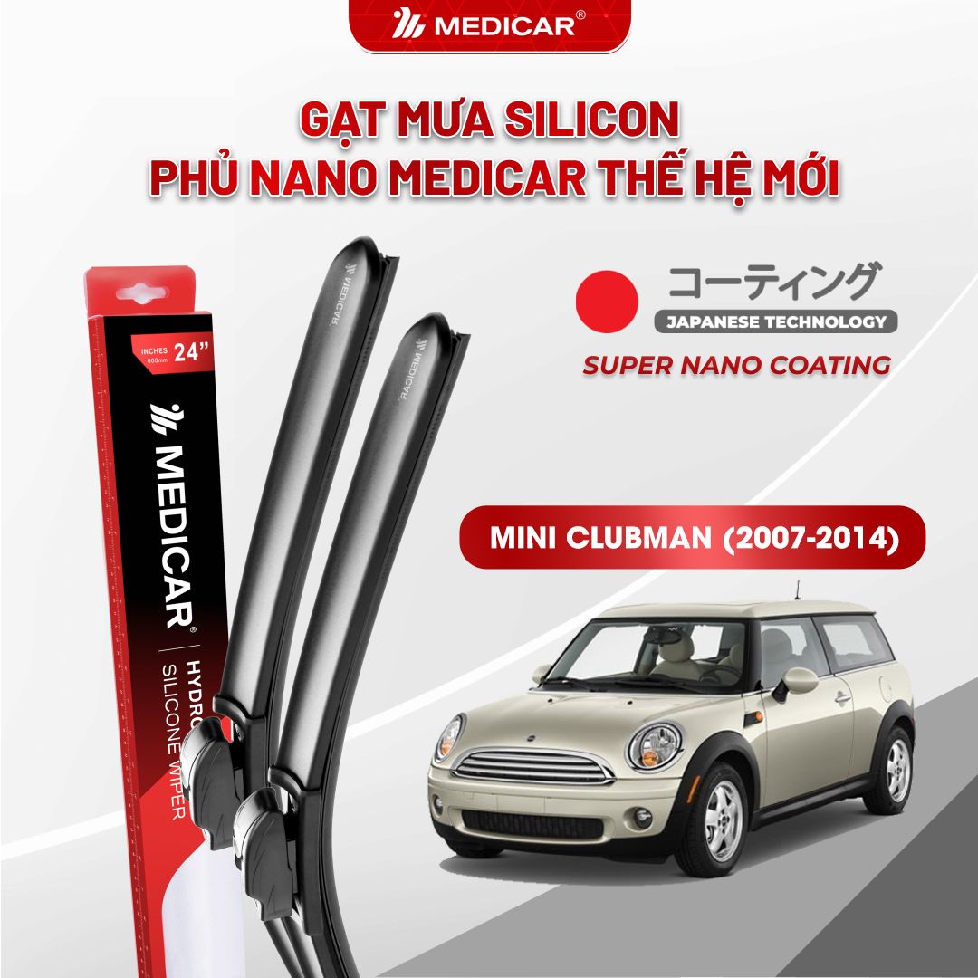 Gạt mưa ô tô Medicar silicon phủ Nano cho xe MINI CLUBMAN