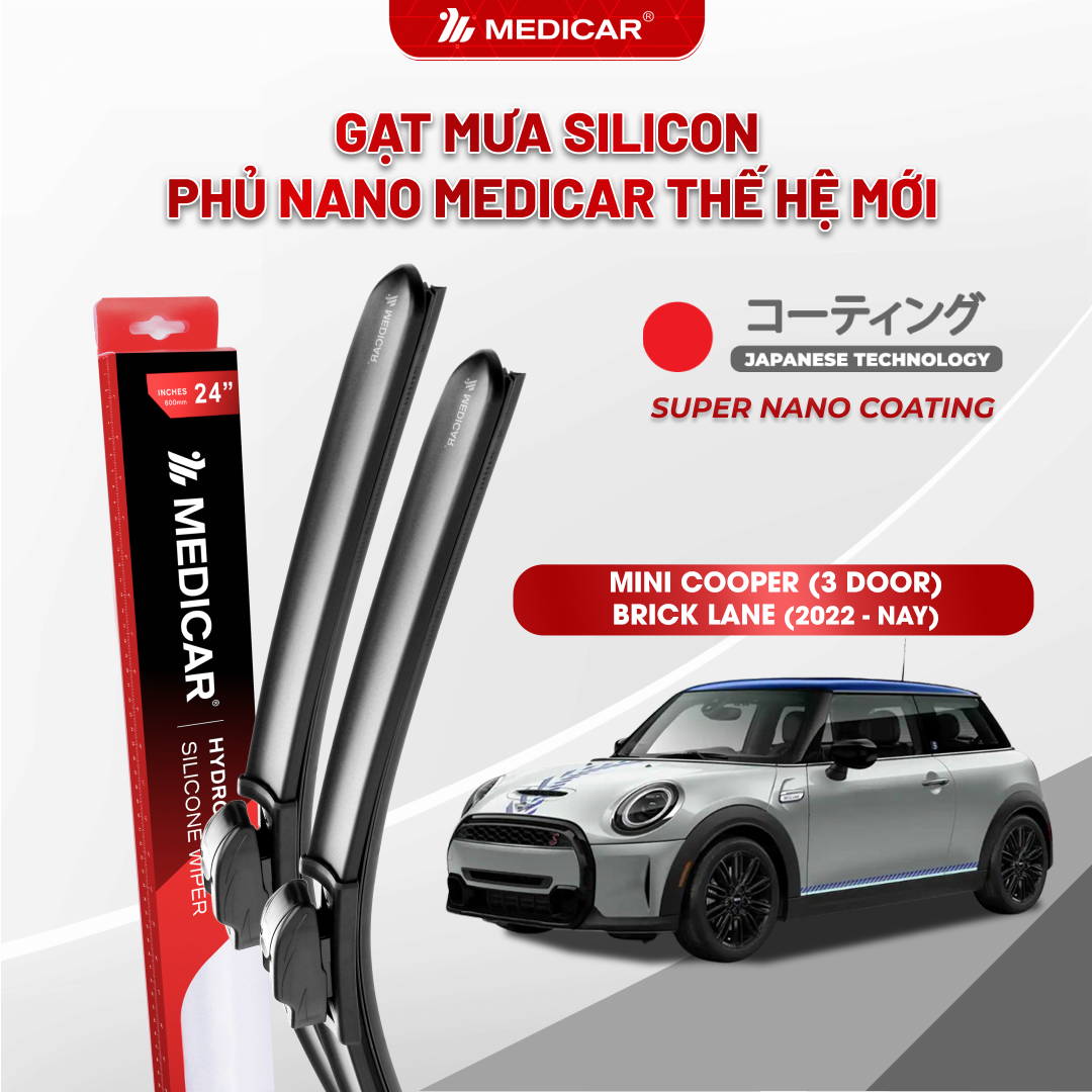 Gạt mưa ô tô Medicar silicon phủ Nano cho xe MINI COOPER (3 Door) Brick Lane
