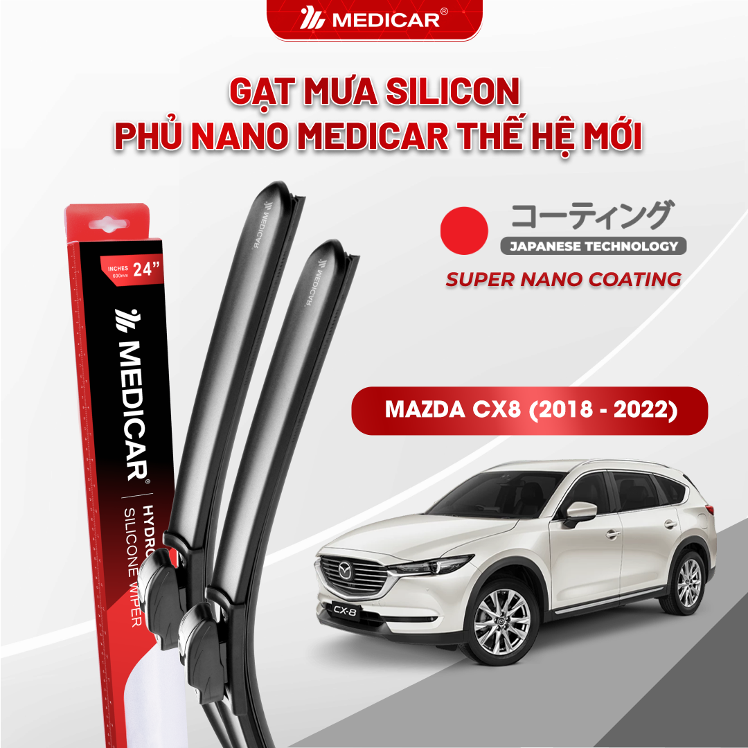 Gạt mưa ô tô Medicar silicon phủ Nano cho xe Mazda CX8