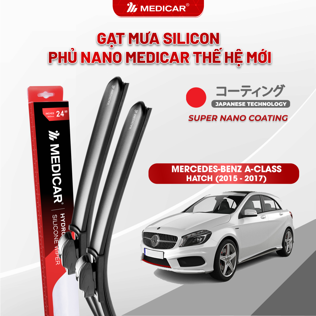 Gạt mưa ô tô Medicar silicon phủ Nano cho xe Mercedes-Benz A-Class