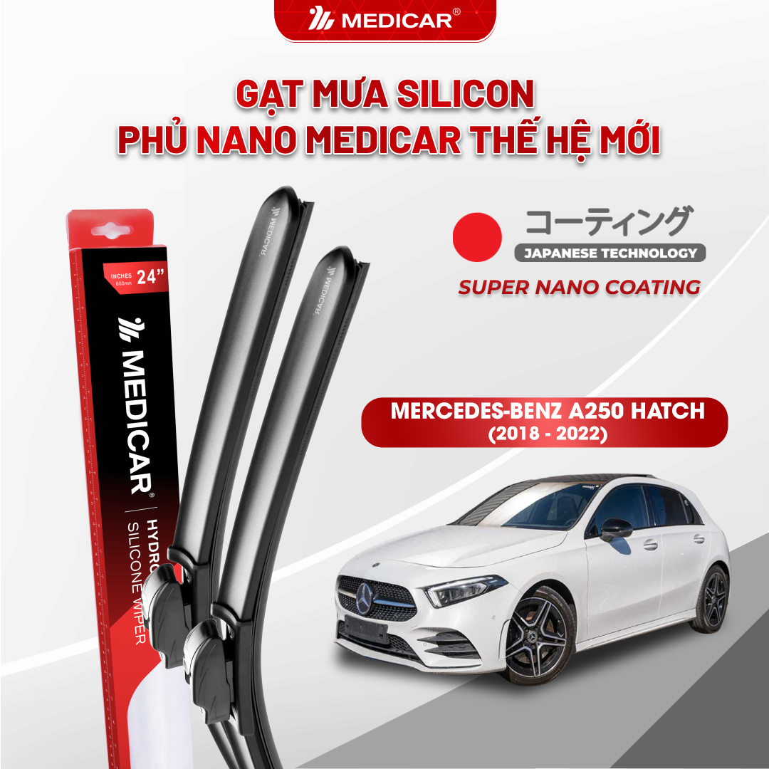 Gạt mưa ô tô Medicar silicon phủ Nano cho xe Mercedes-Benz A250