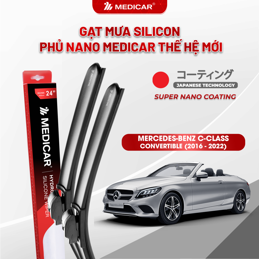 Gạt mưa ô tô Medicar silicon phủ Nano cho xe Mercedes-Benz C-Class