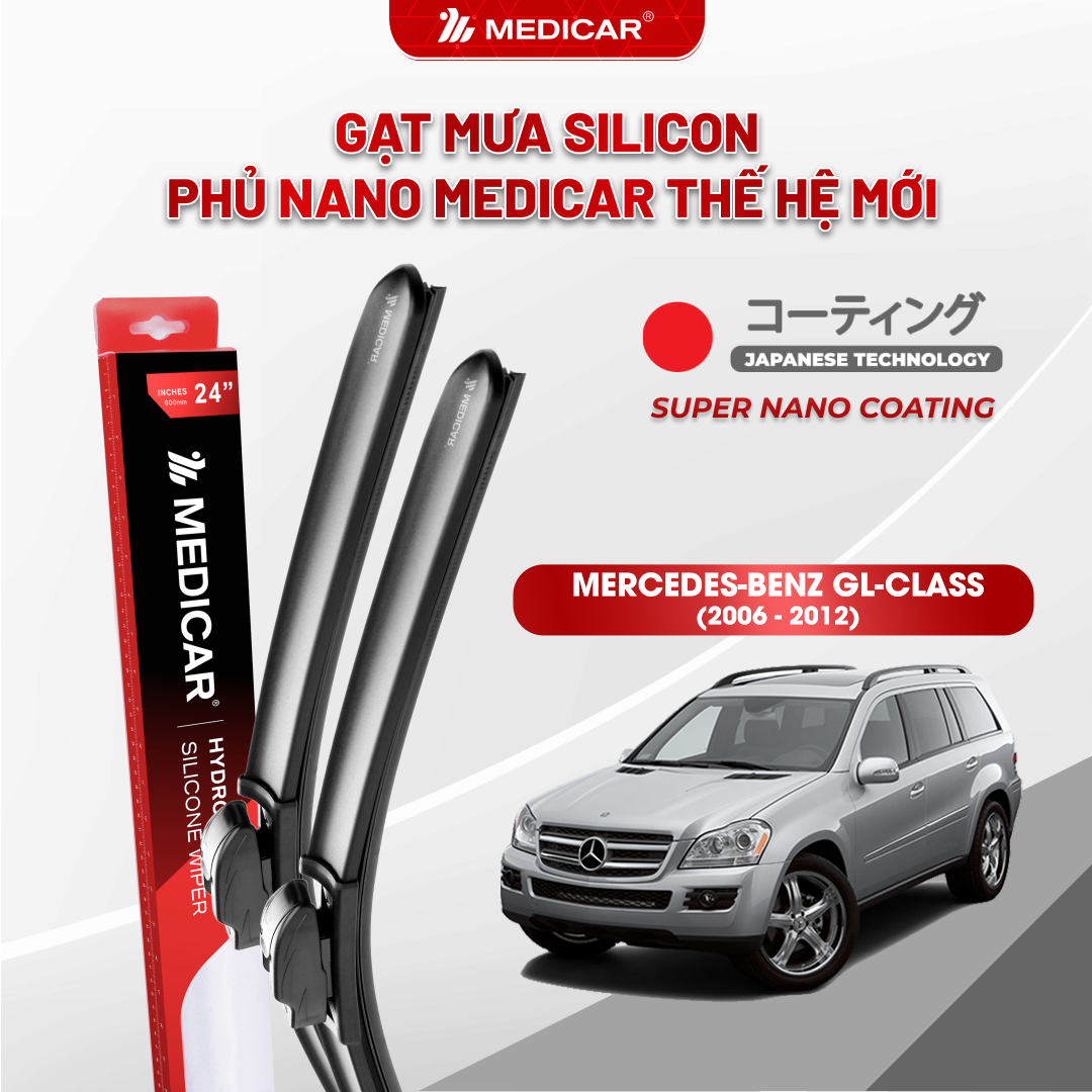 Gạt mưa ô tô Medicar silicon phủ Nano cho xe Mercedes-Benz GL-Class