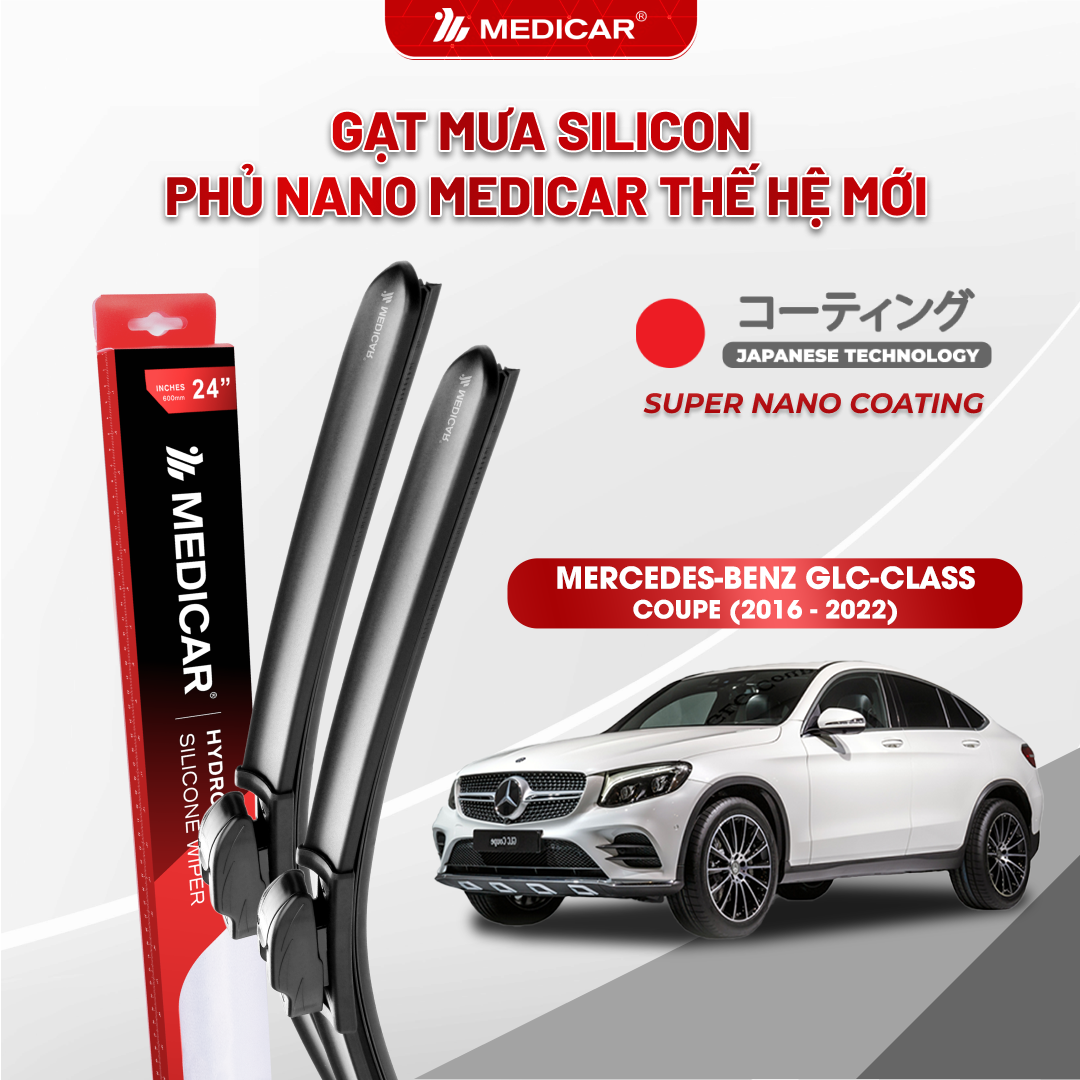 Gạt mưa ô tô Medicar silicon phủ Nano cho xe Mercedes-Benz GLC-Class