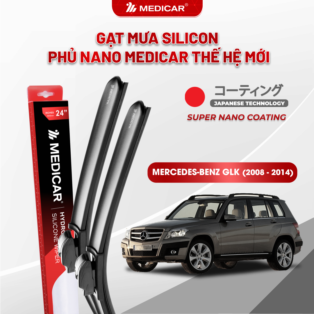 Gạt mưa ô tô Medicar silicon phủ Nano cho xe Mercedes-Benz GLK