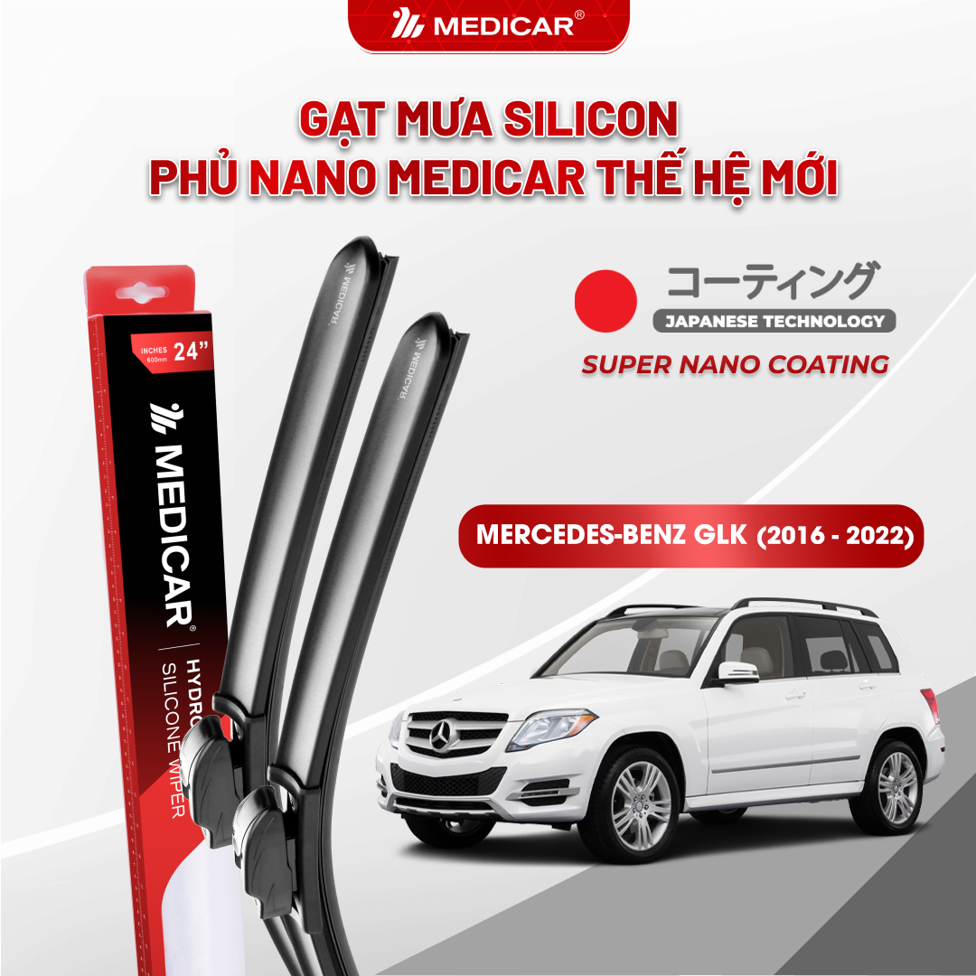 Gạt mưa ô tô Medicar silicon phủ Nano cho xe Mercedes-Benz GLK