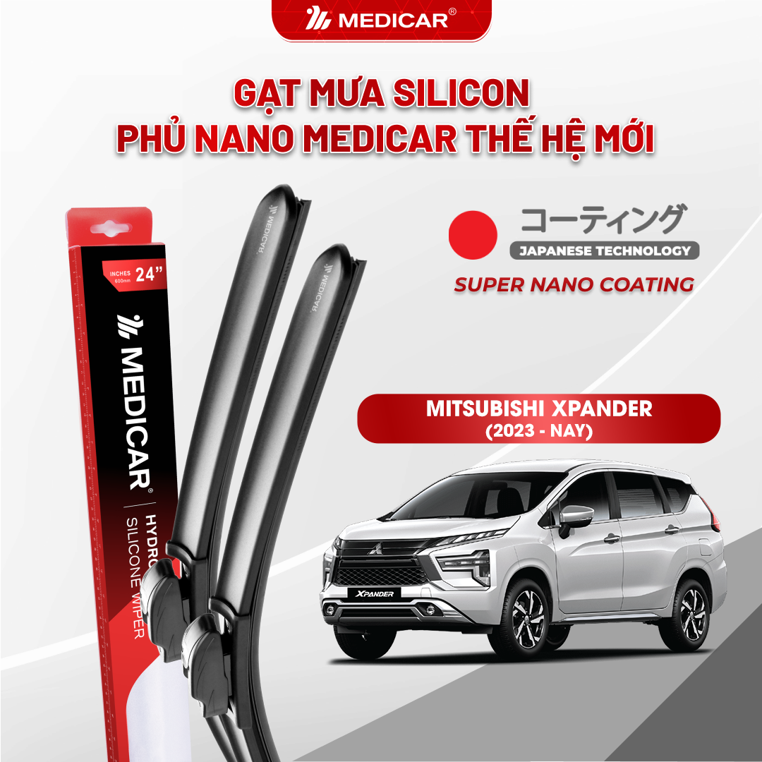 Gạt mưa ô tô Medicar silicon phủ Nano cho xe Mitsubishi Xpander