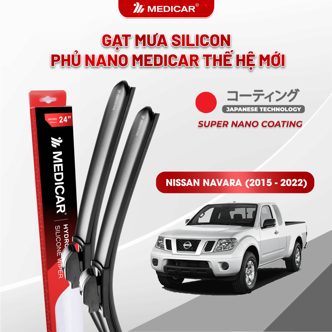 Gạt mưa ô tô Medicar silicon phủ Nano cho xe Nissan Navara