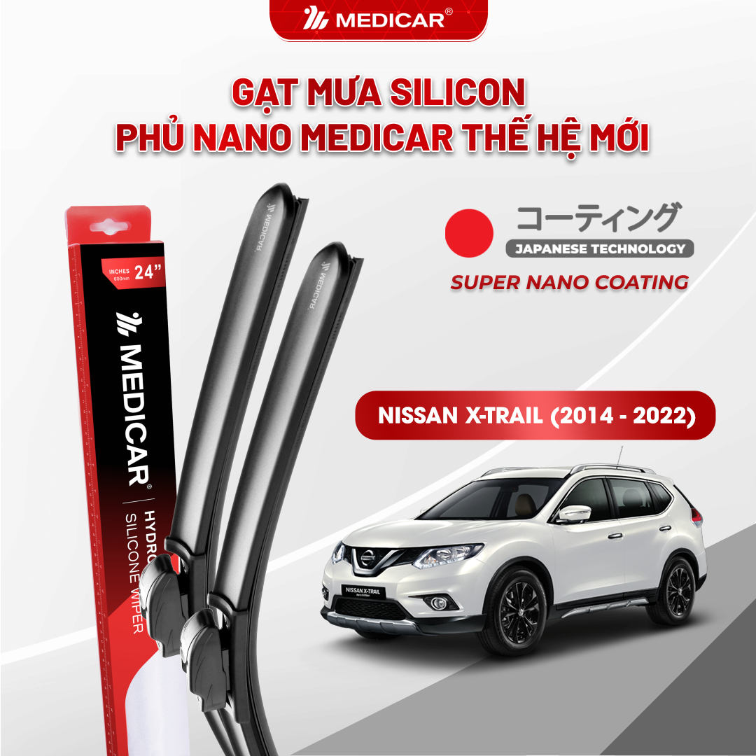 Gạt mưa ô tô Medicar silicon phủ Nano cho xe Nissan X-Trail