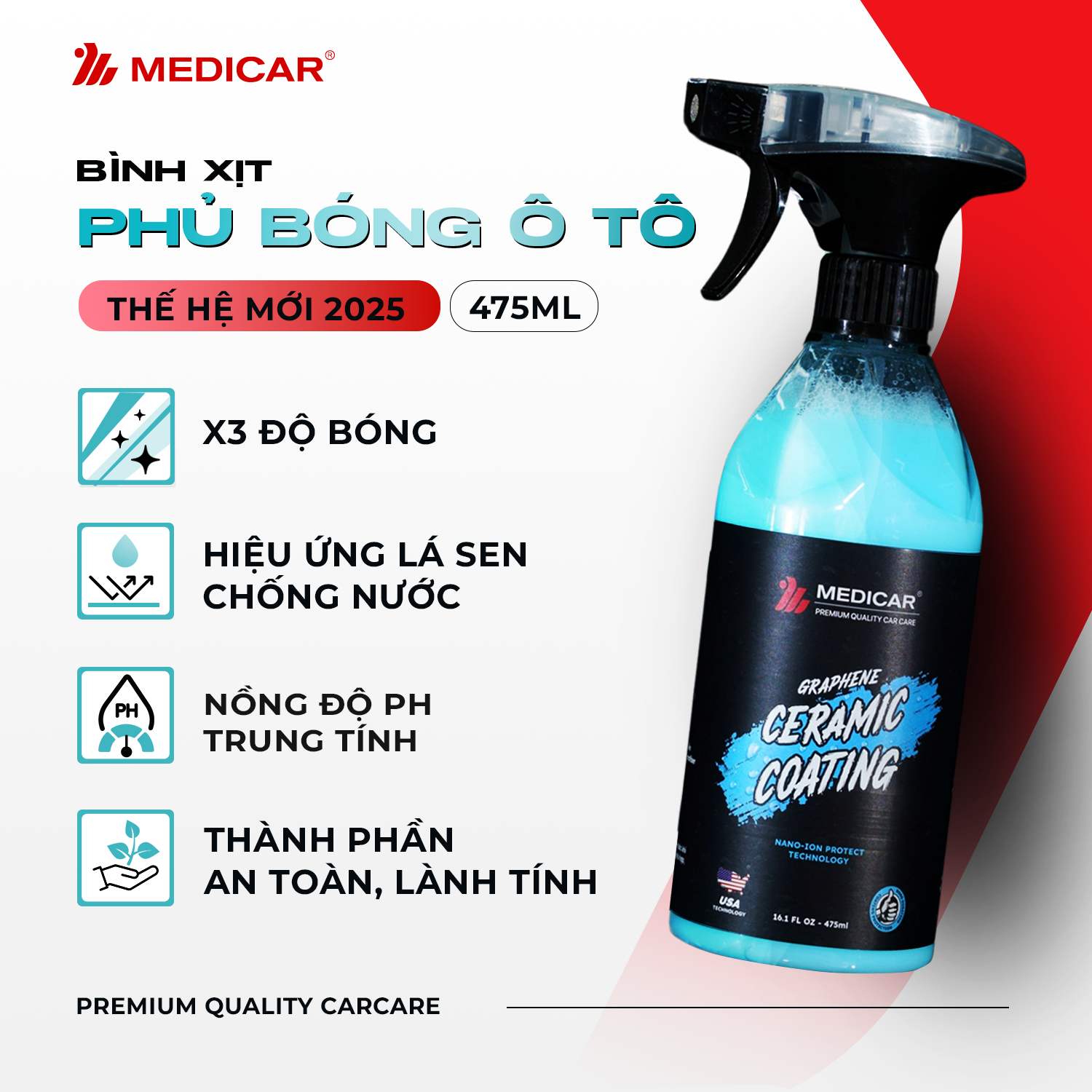 [New] Dung dịch phủ bóng Ceramic Medicar