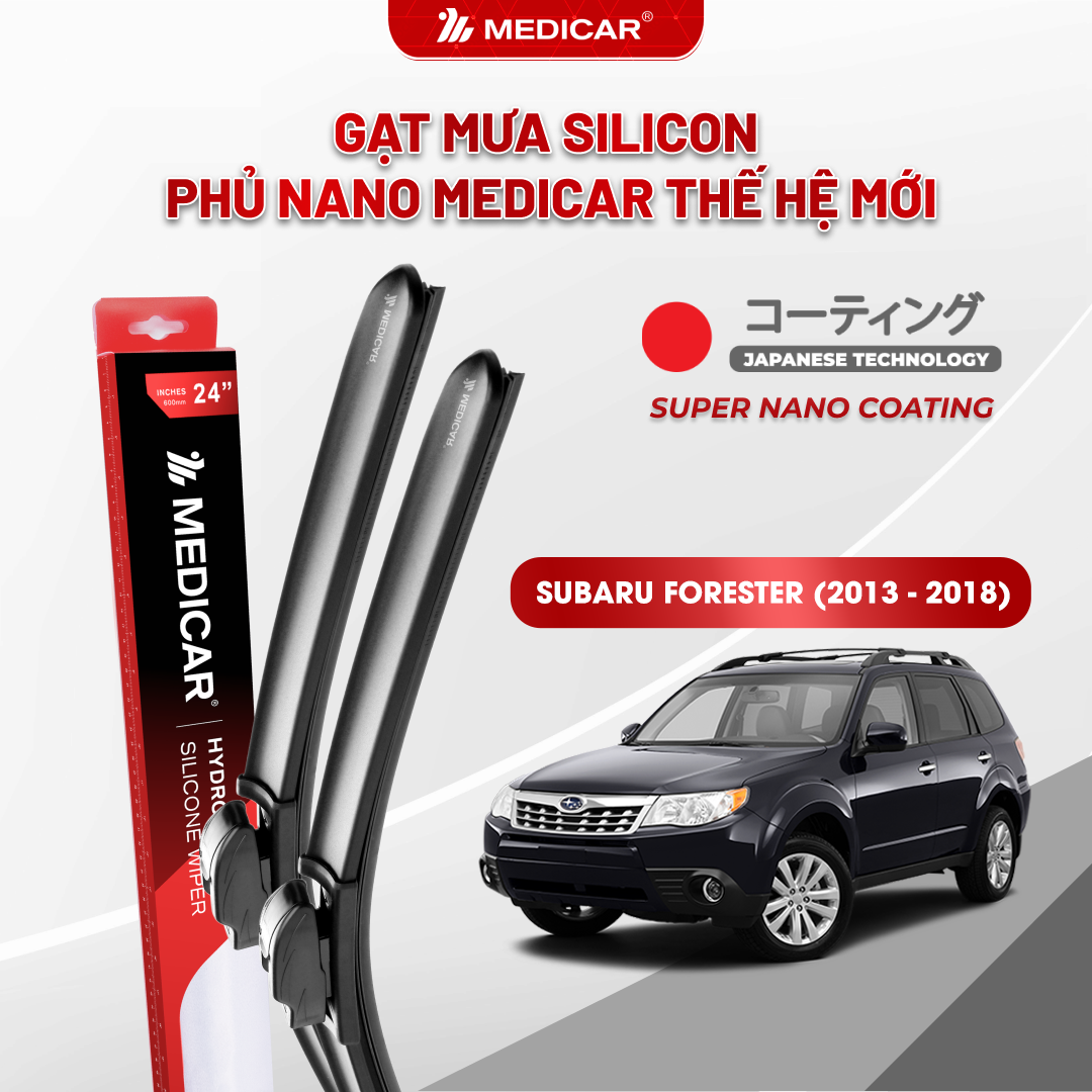 Gạt mưa ô tô Medicar silicon phủ Nano cho xe Subaru Forester