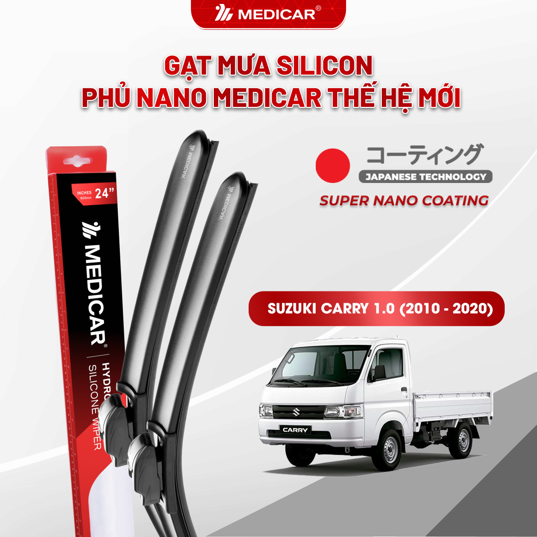 Gạt mưa ô tô Medicar silicon phủ Nano cho xe Suzuki Carry 1.0