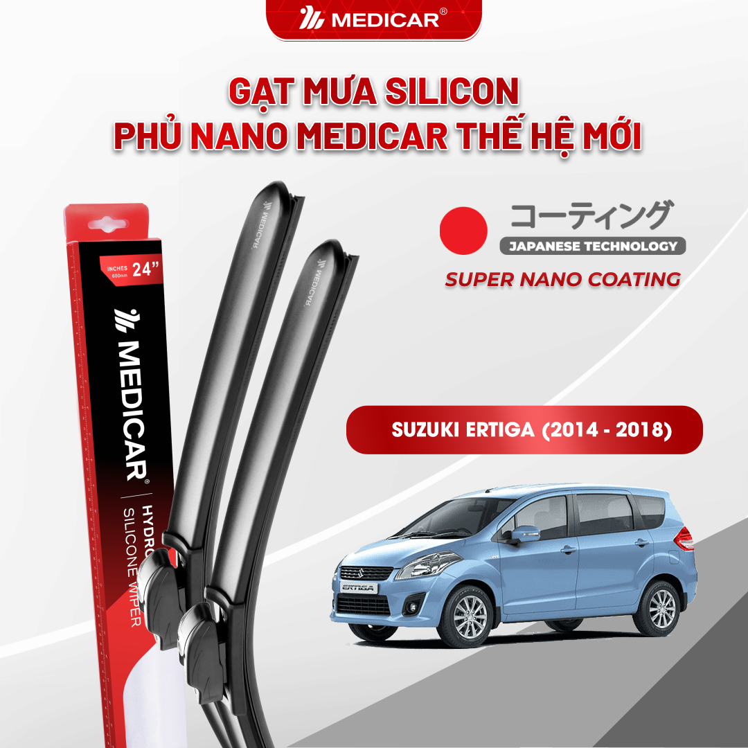 Gạt mưa ô tô Medicar silicon phủ Nano cho xe Suzuki Ertiga