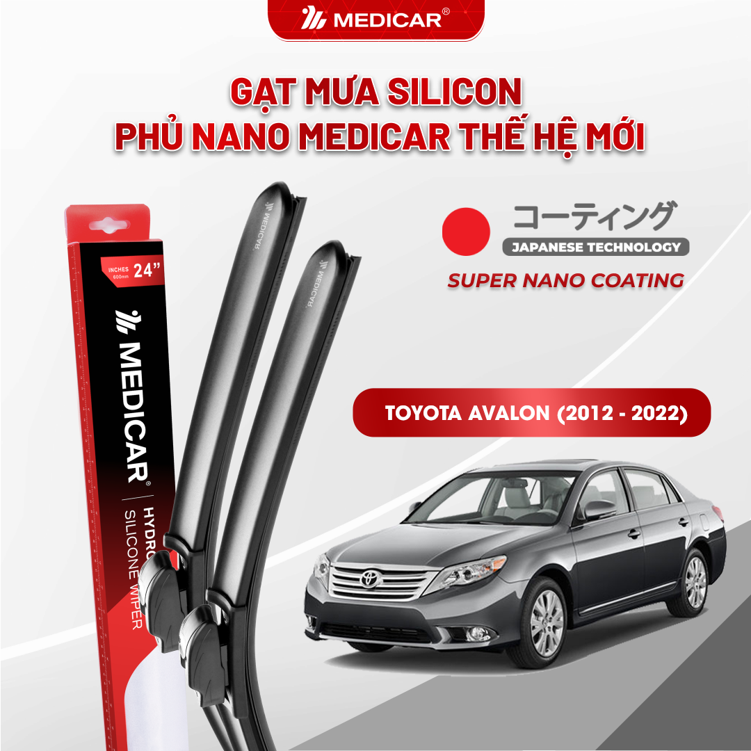 Gạt mưa ô tô Medicar silicon phủ Nano cho xe Toyota Avalon