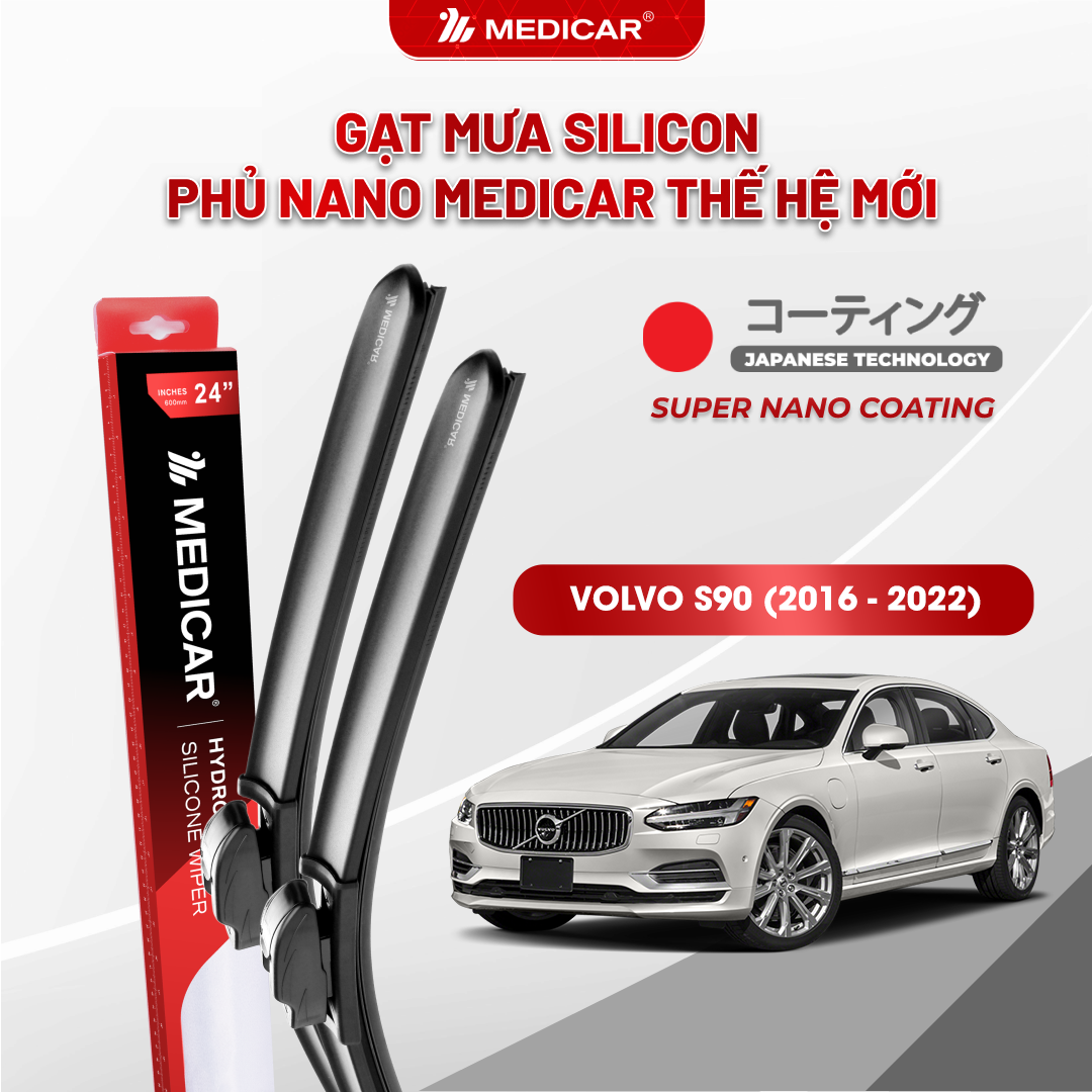 Gạt mưa ô tô Medicar silicon phủ Nano cho xe Volvo S90