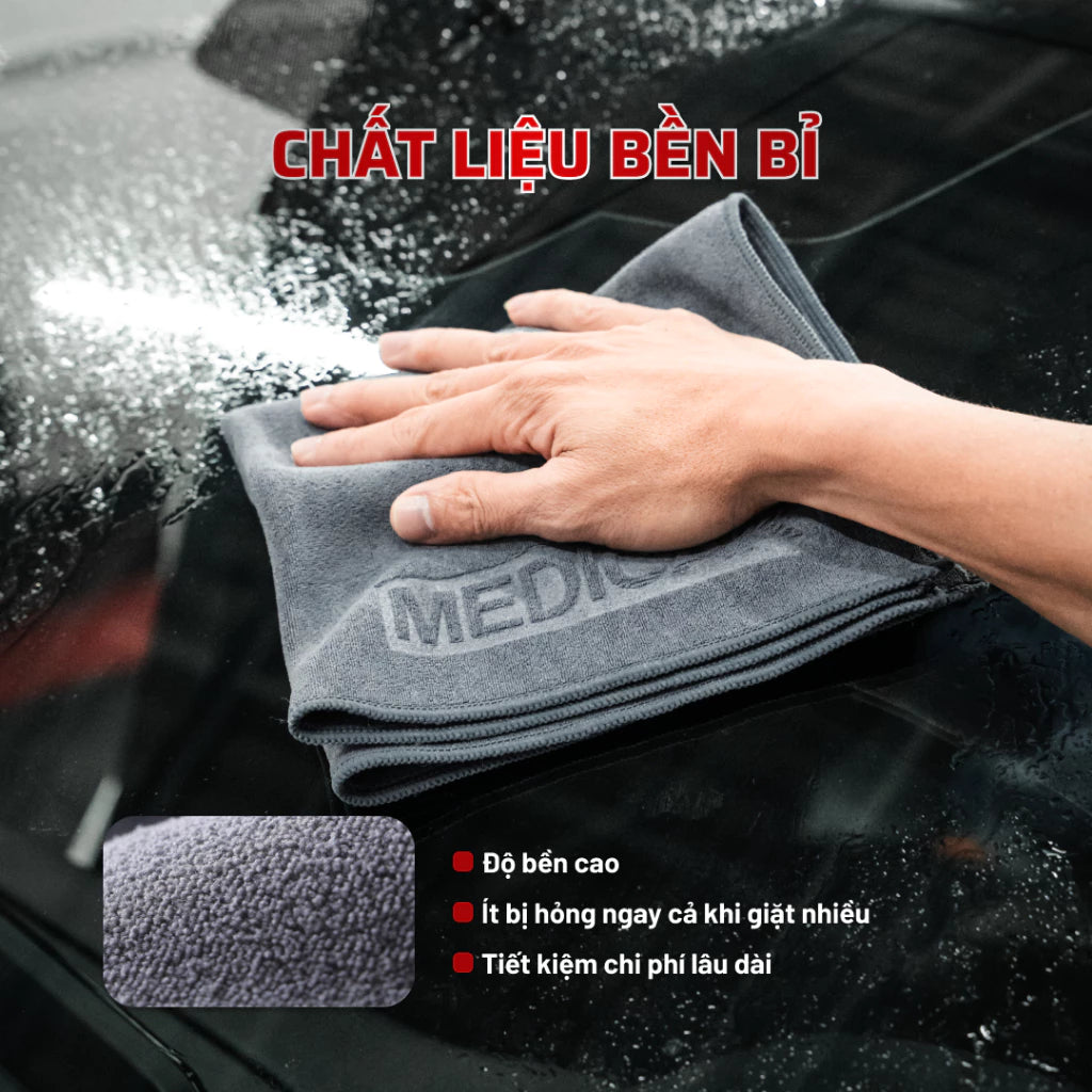 Khăn lau xe ô tô chuyên dụng MEDICAR chất liệu Microfiber thấm hút, sạch, bền bỉ, an toàn bề mặt