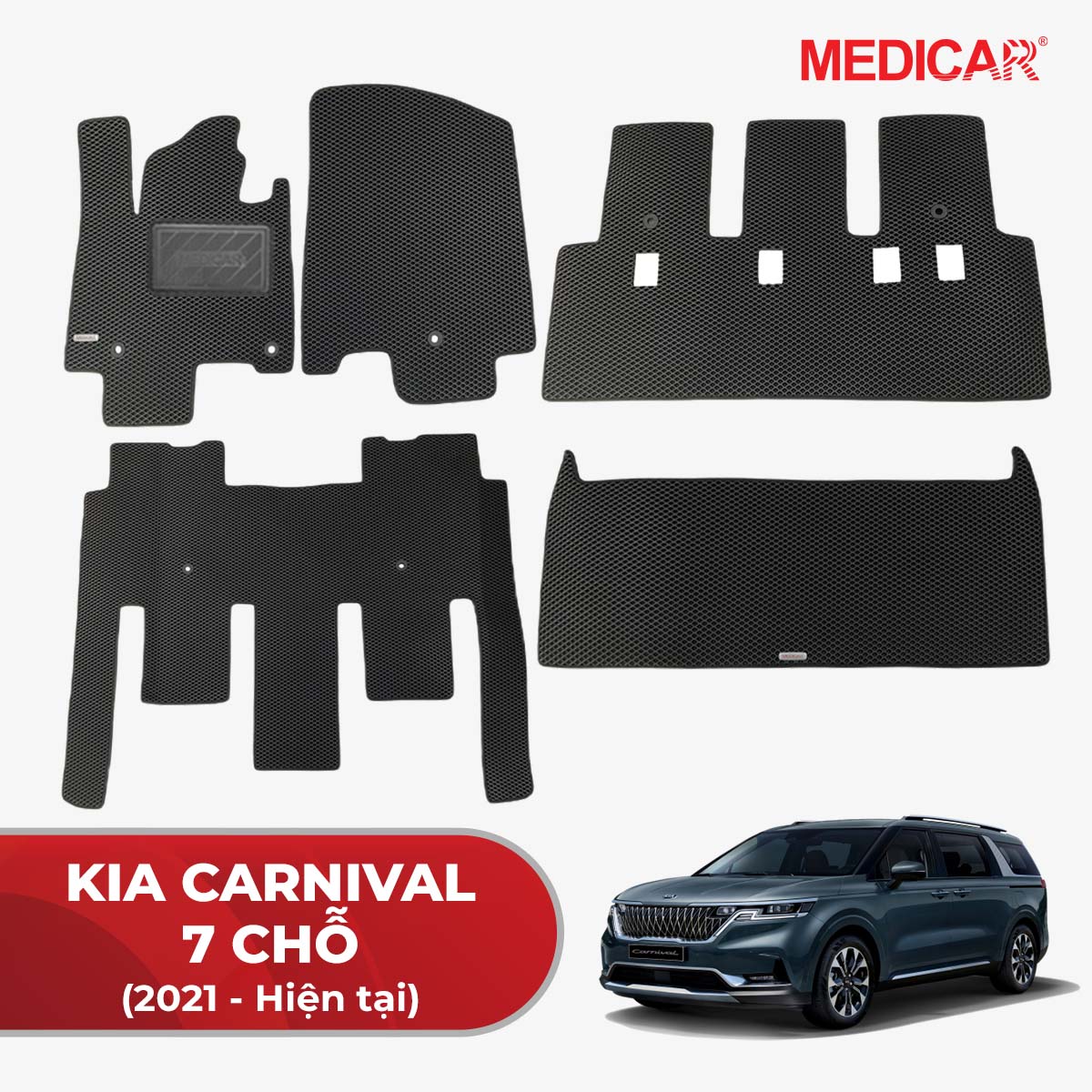 Thảm lót sàn ô tô Kia Carnival 7 chỗ (2021 - Hiện tại)