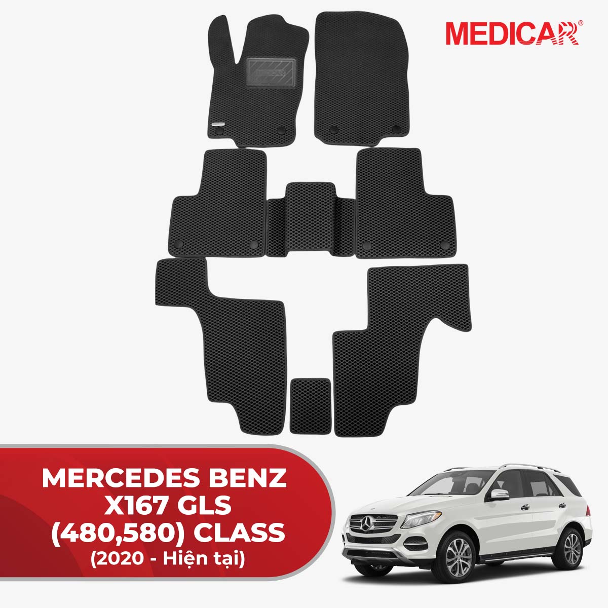 Thảm Lót Sàn Ô Tô Mercedes Benz X167 GLS (450,480,580) Class (2020-Hiện tại)